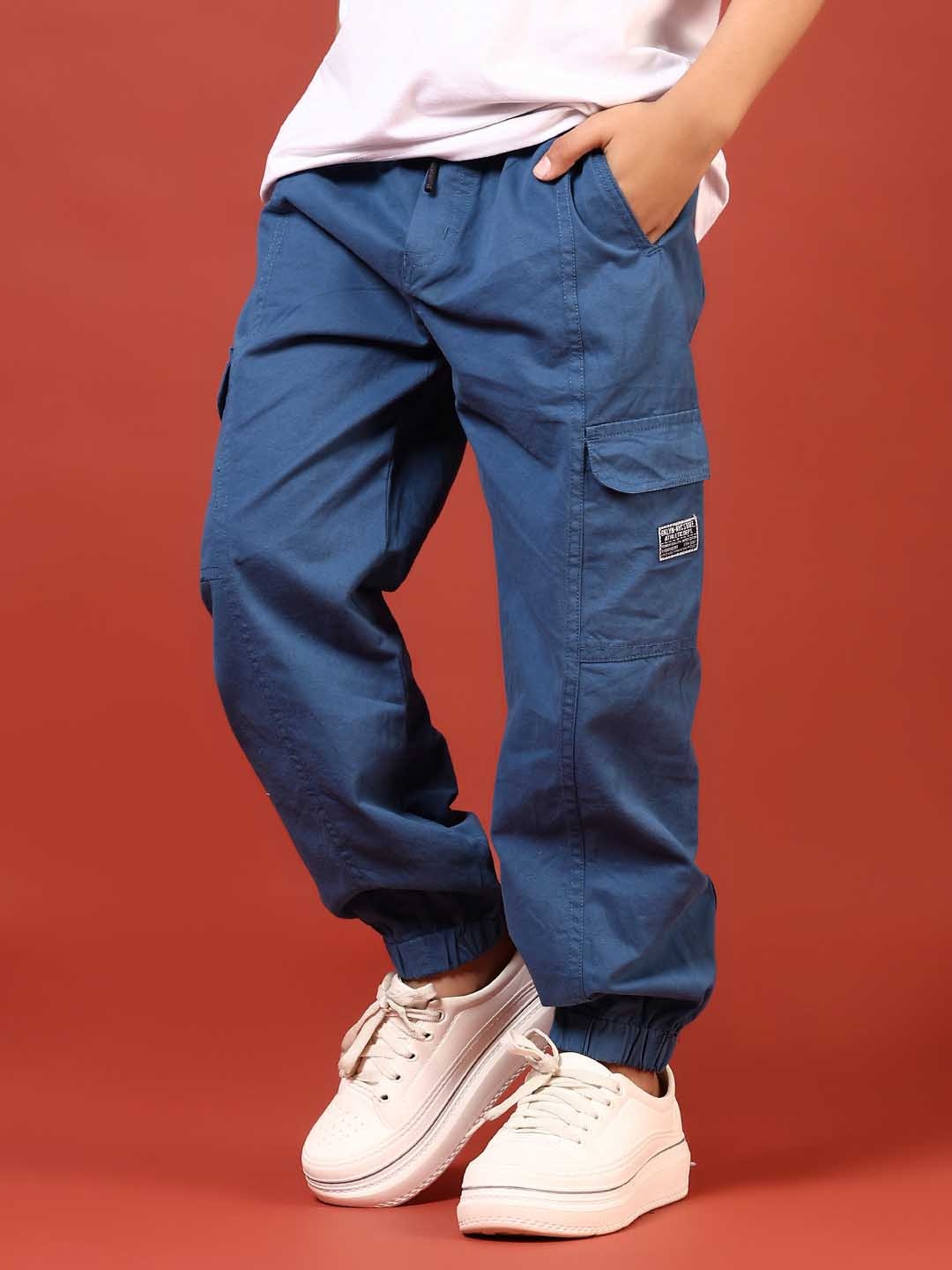 

V-Mart Boys Cargos Trousers, Blue