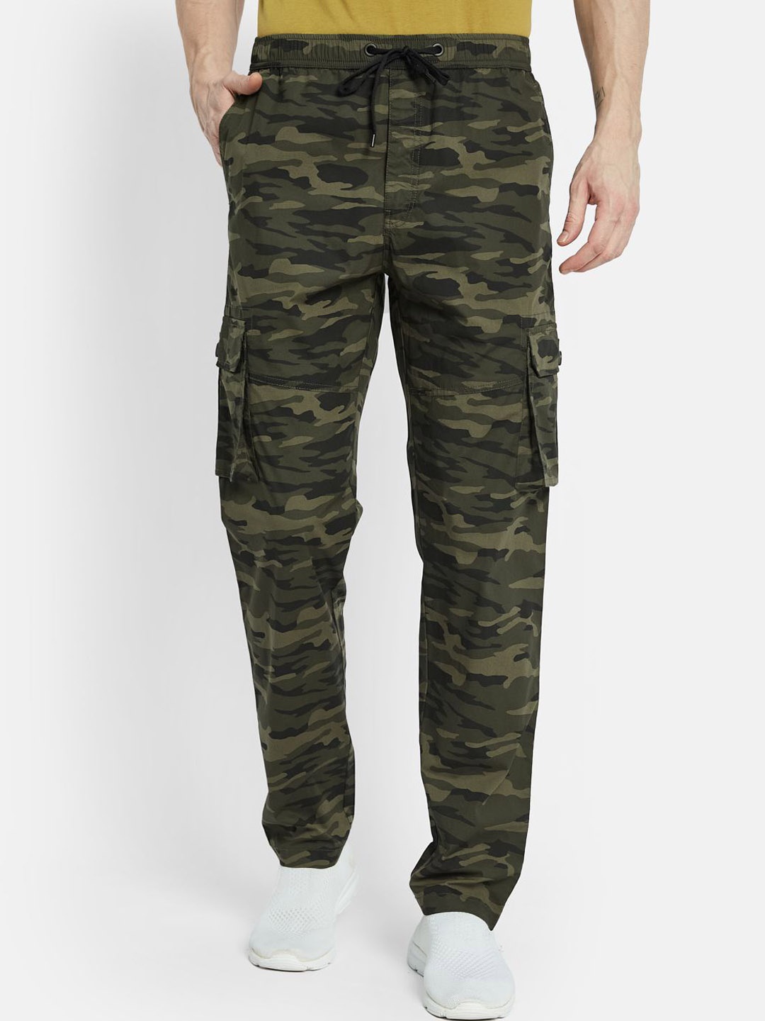 

Octave Men Printed Cotton Track Pant, Olive