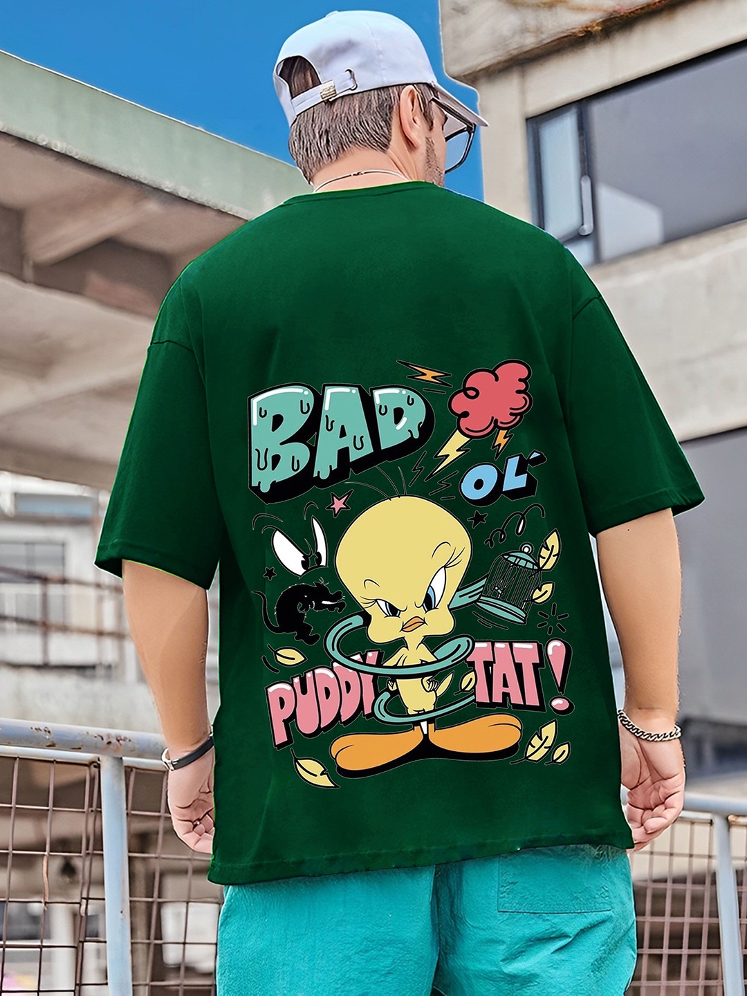 

Kushi Flyer Men Printed Applique T-shirt, Green