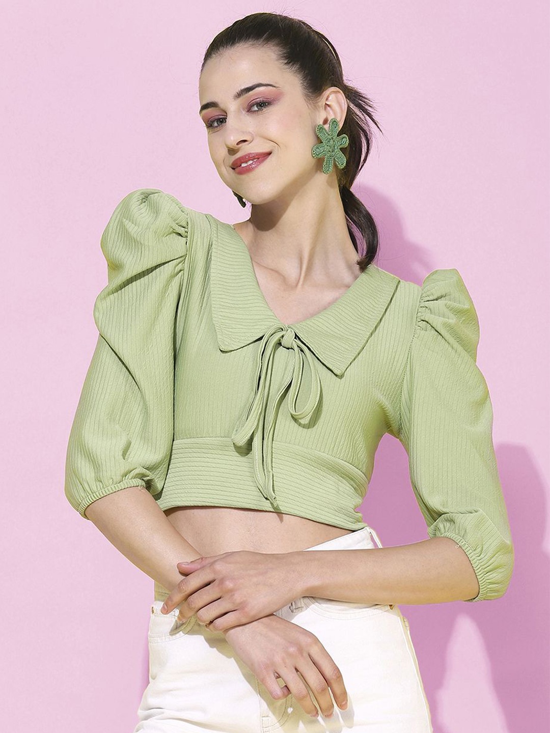 

Moda Rapido Puff Sleeve Top, Green