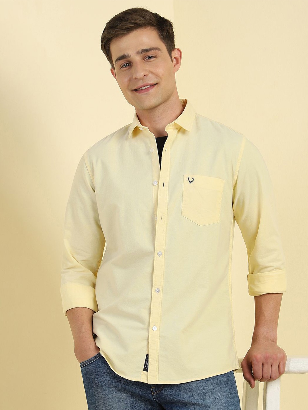 

Allen Solly Men Custom Opaque Casual Shirt, Yellow