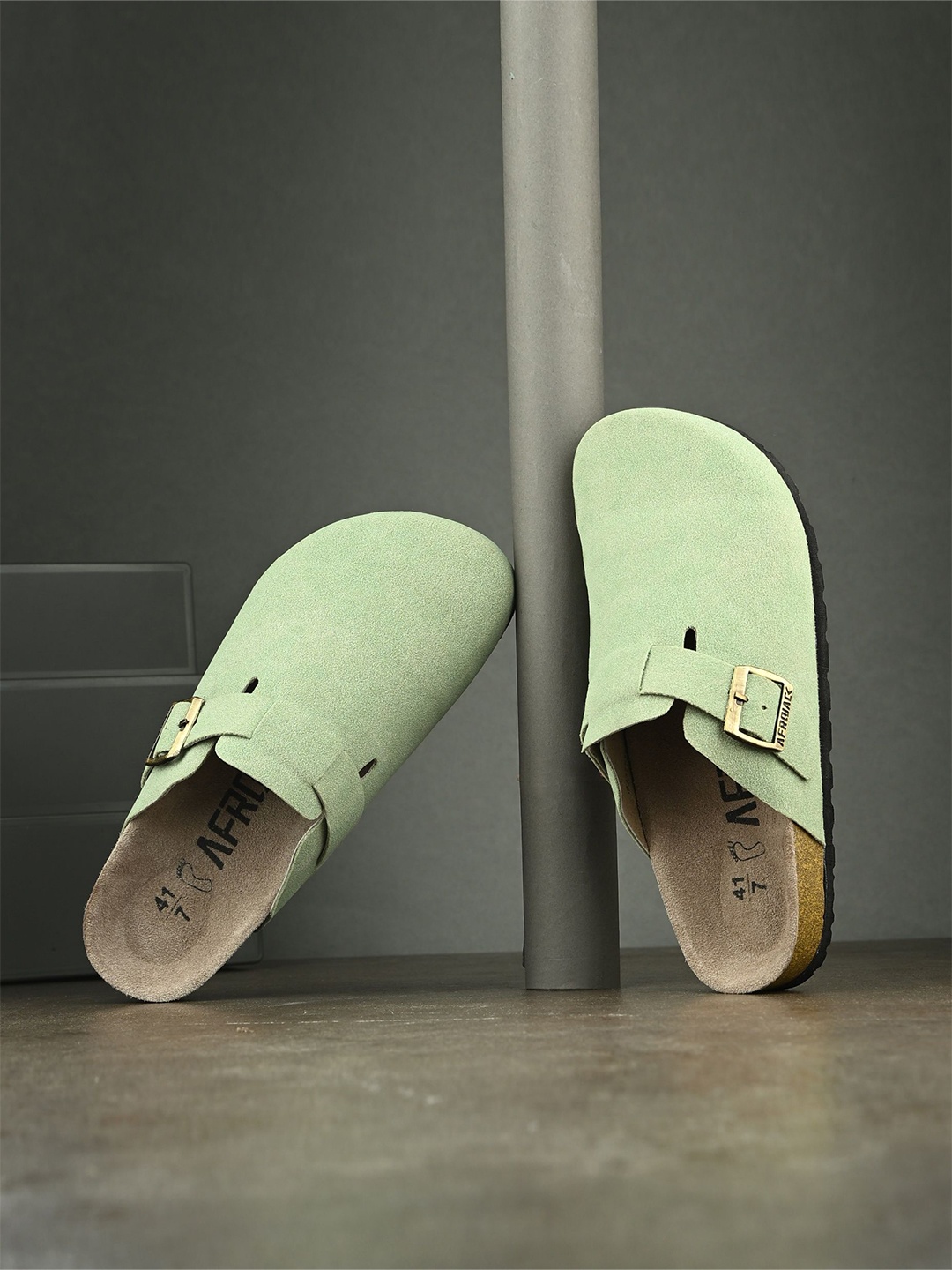 

AfroJack Men Leather Shoe-Style Sandals, Green