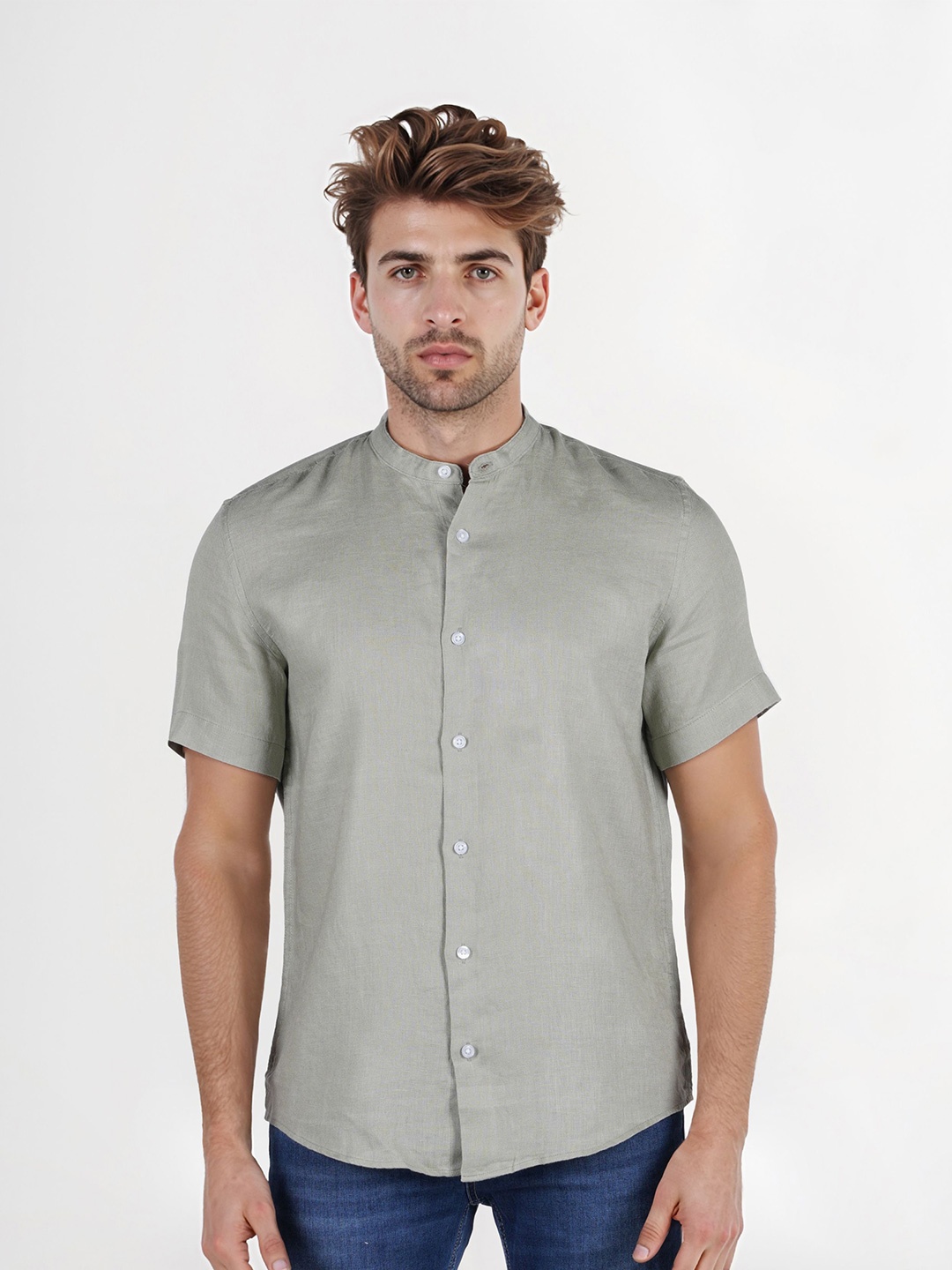 

Celio Men Classic Opaque Casual Shirt, Olive