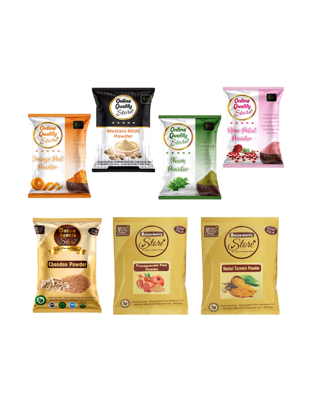 

Online Quality Store Set Of 7 Hair & Face Mask Powder, Beige