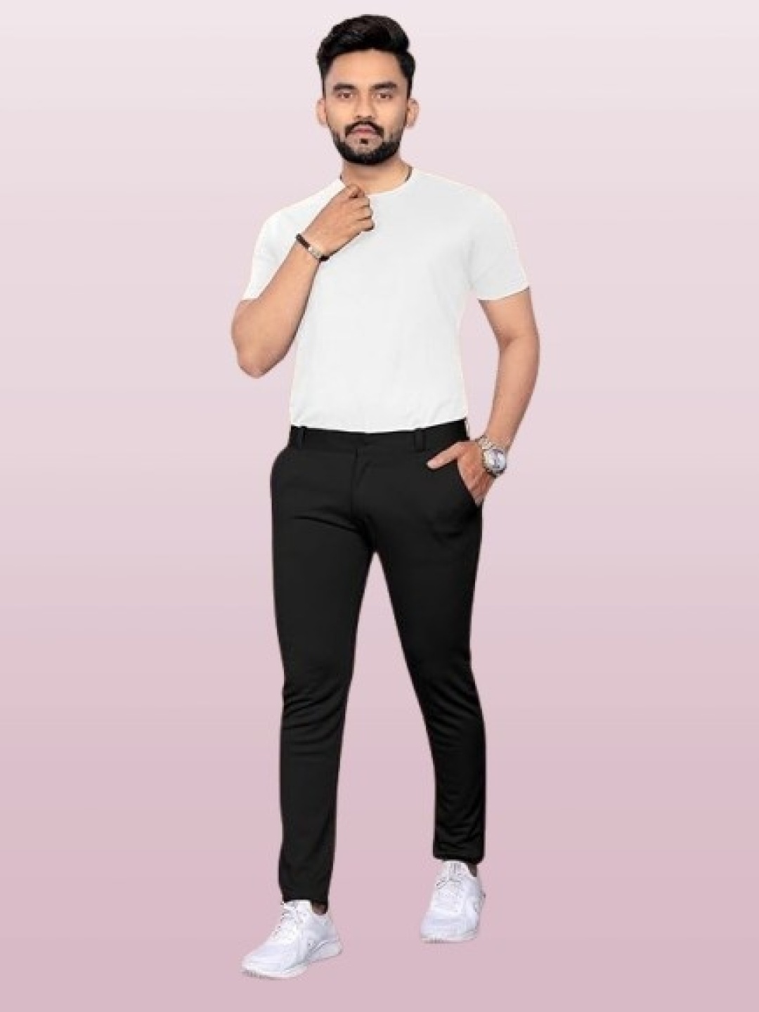 

ISUEL FAB Men Original Slim Fit Trousers, Black
