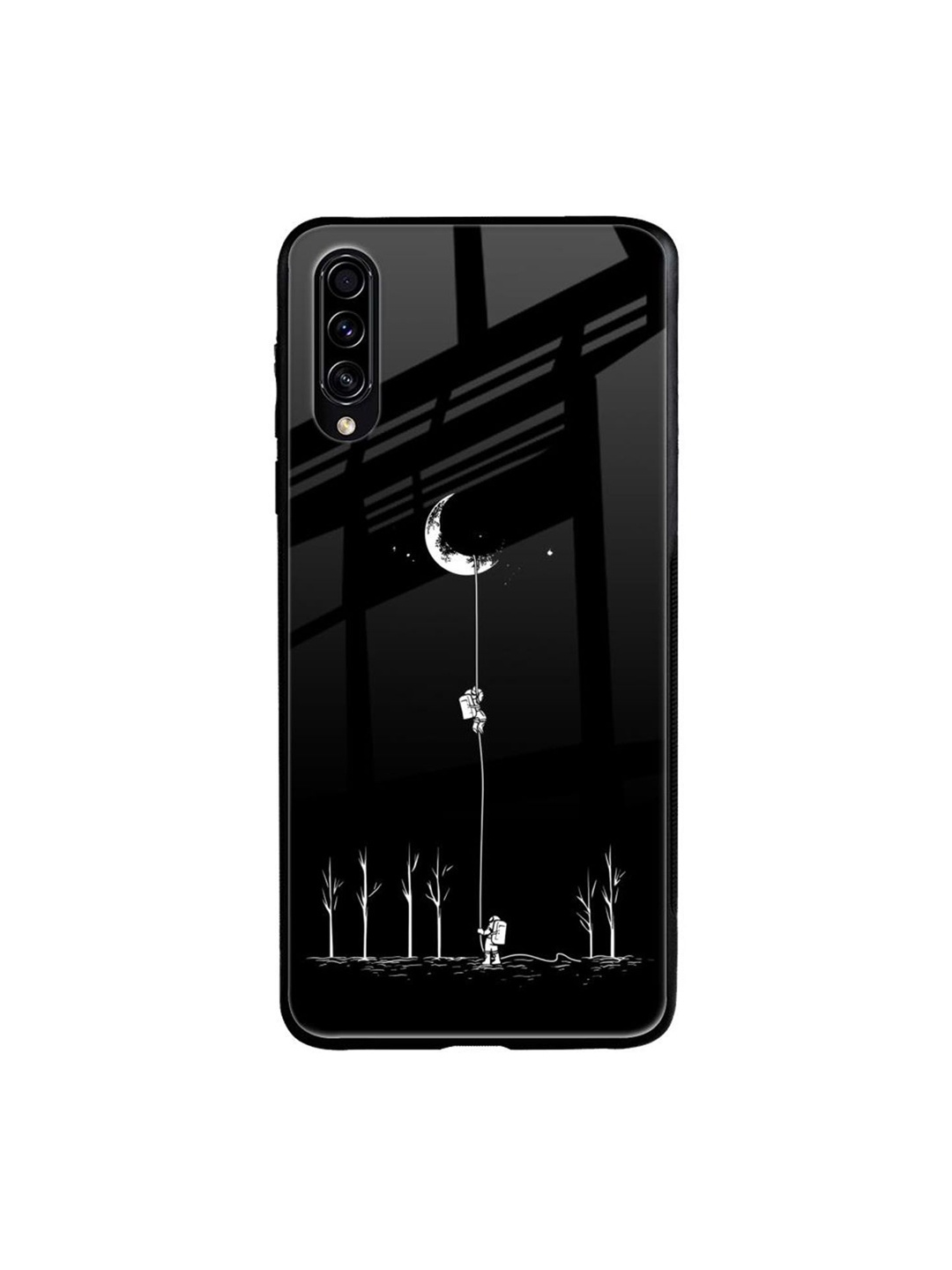 

QRIOH Quirky Printed Samsung Galaxy A70S Back Case Mobile Accessories, Black