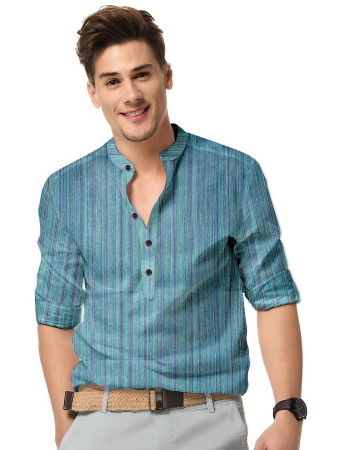 

ISUEL FAB Men Opaque Printed Casual Shirt, Green