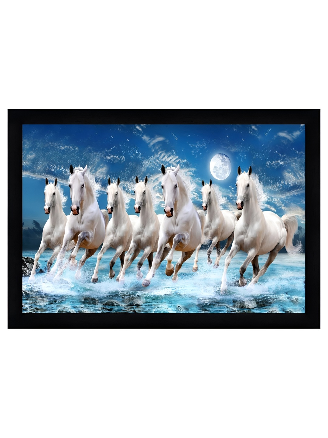 

Indianara White & Blue 1 Piece Canvas Birds and Animals Wall Paintings