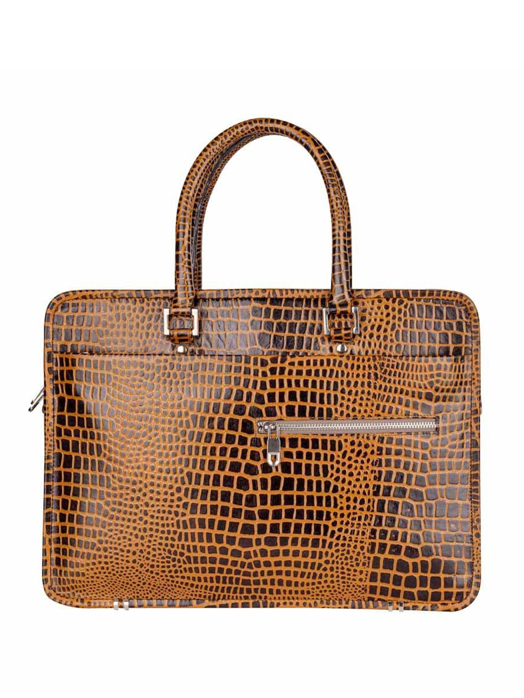 

AMOREE Textured Leather Laptop Bag, Tan