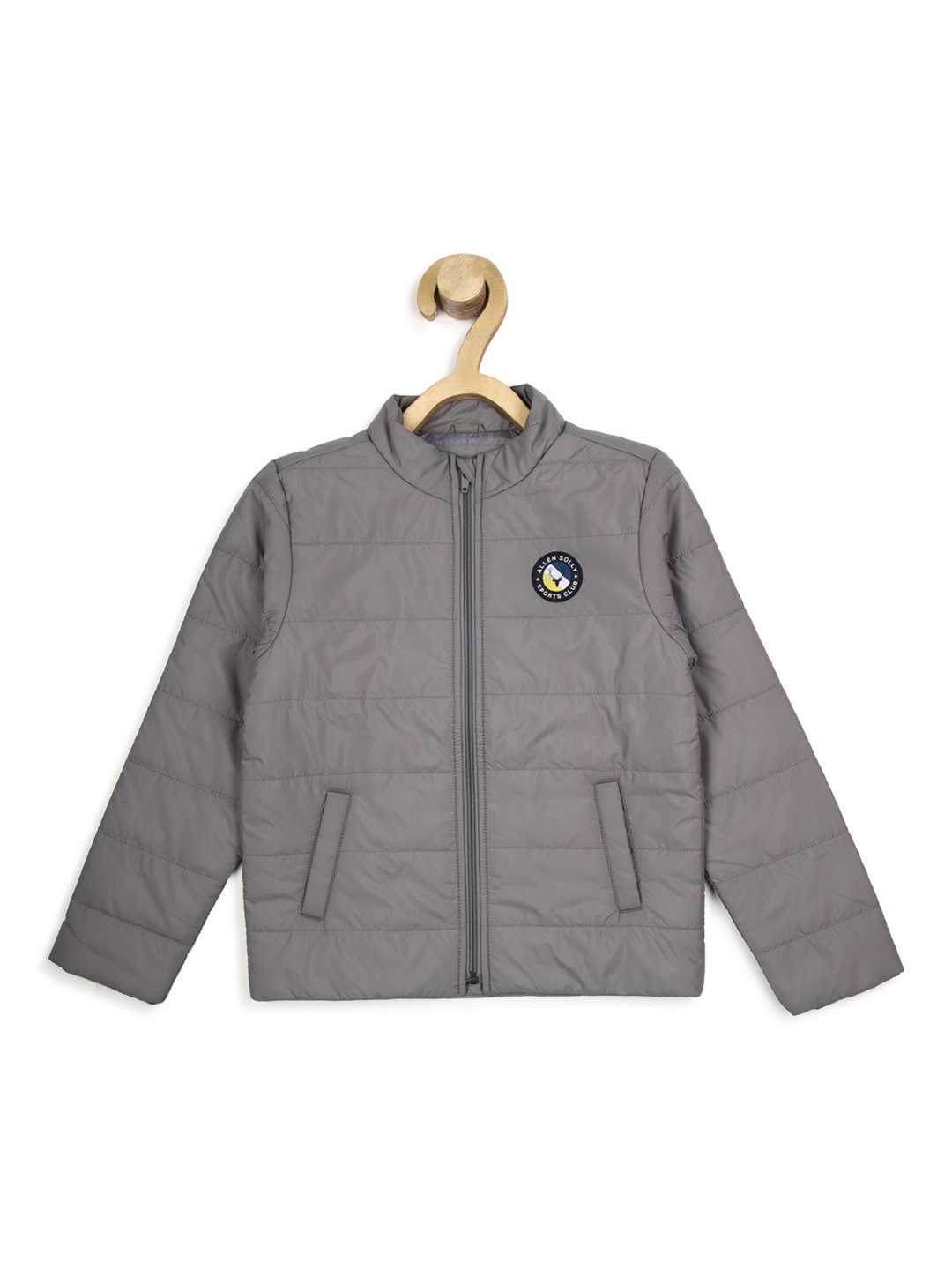 

Allen Solly Junior Boys Open Front Jacket with Patchwork, Grey