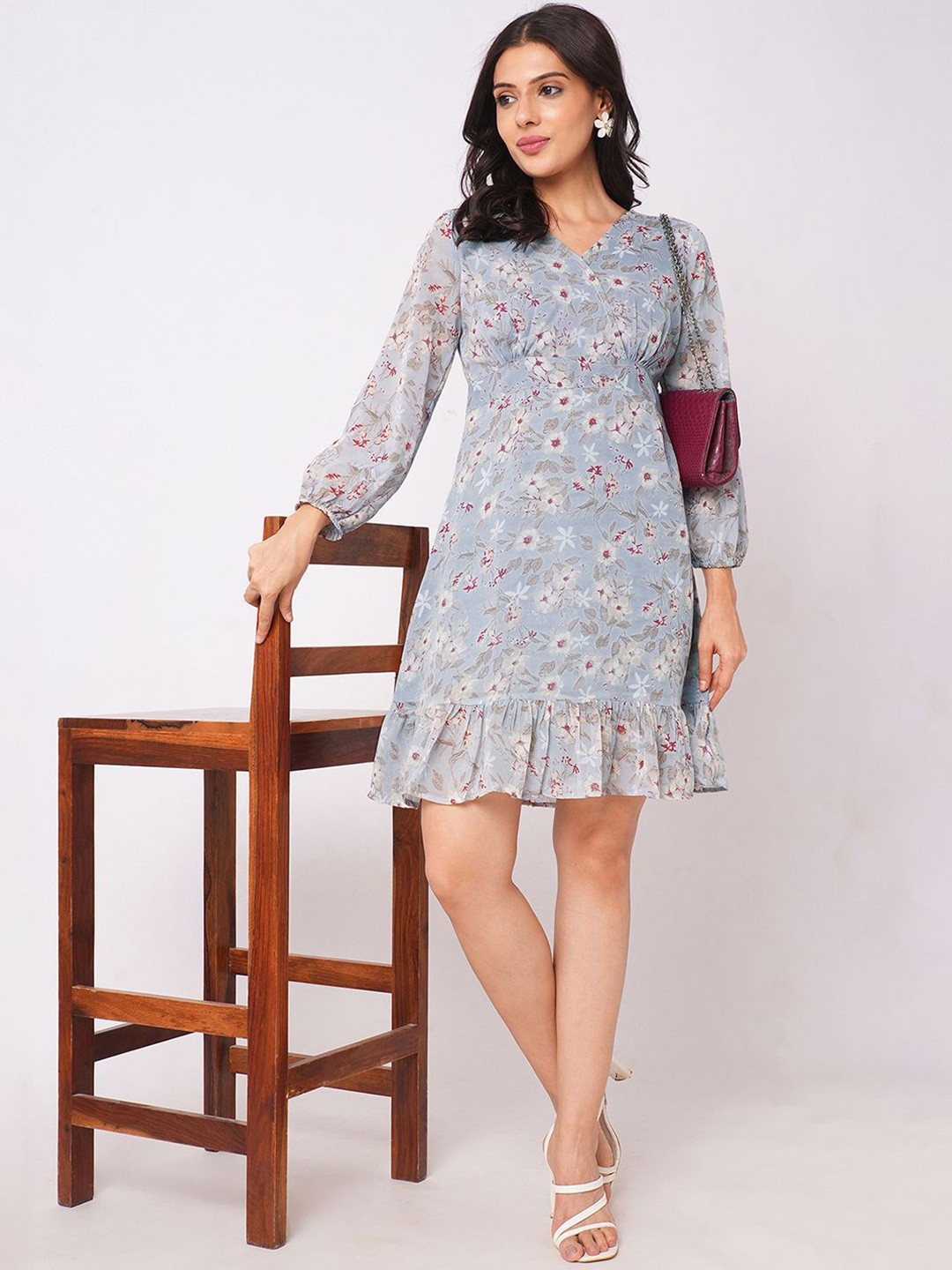 

Moda Rapido Print Fit & Flare Mini Dress, Grey