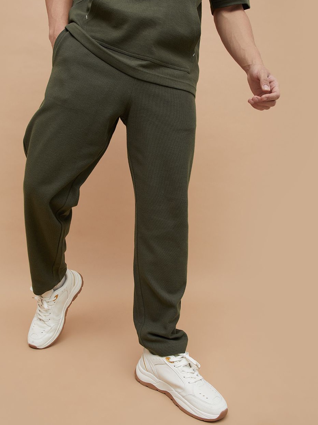 

SmileyWorld Men Cotton Track Pants, Olive