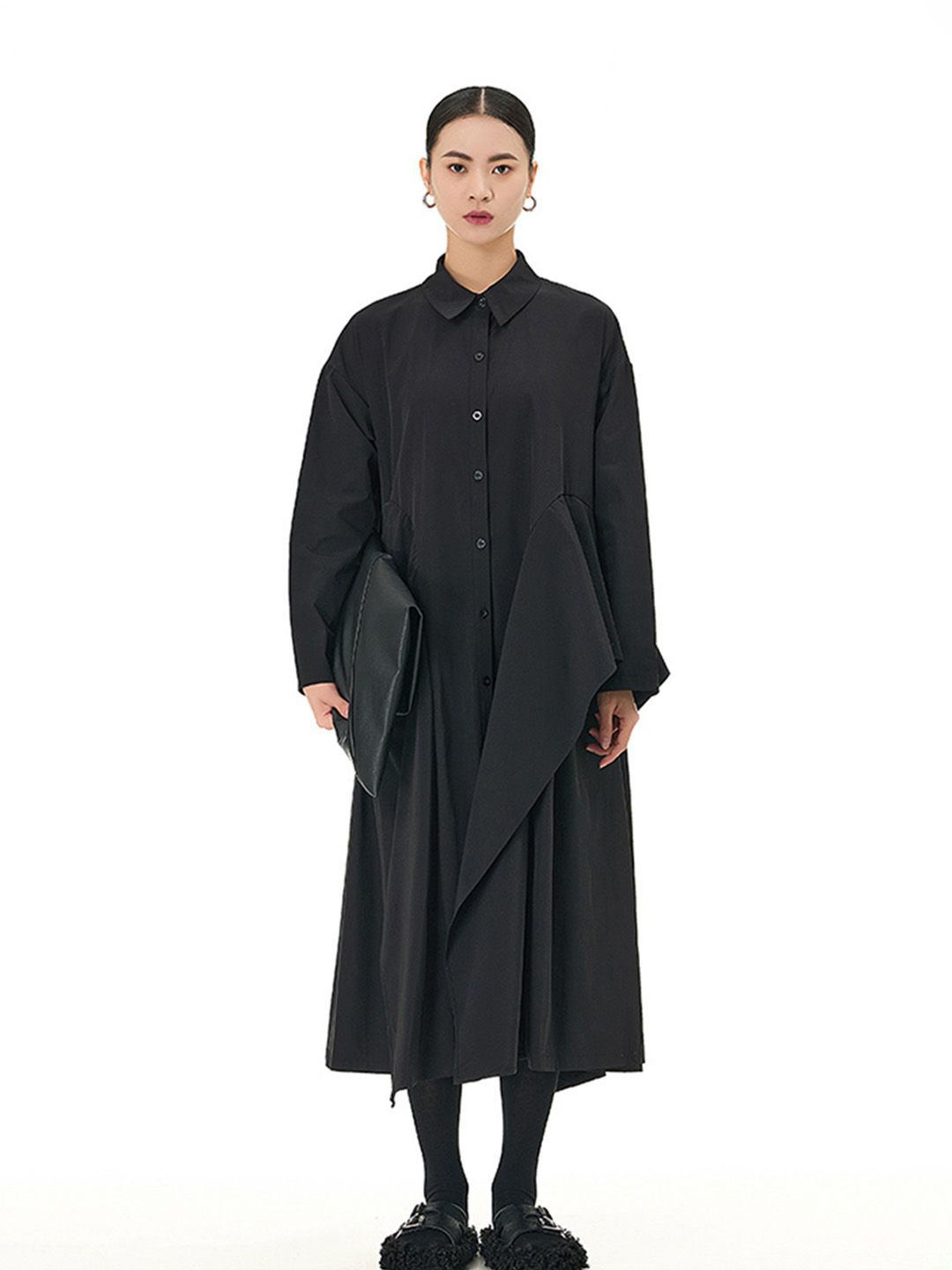 

JC Collection Shirt Midi Dress, Black