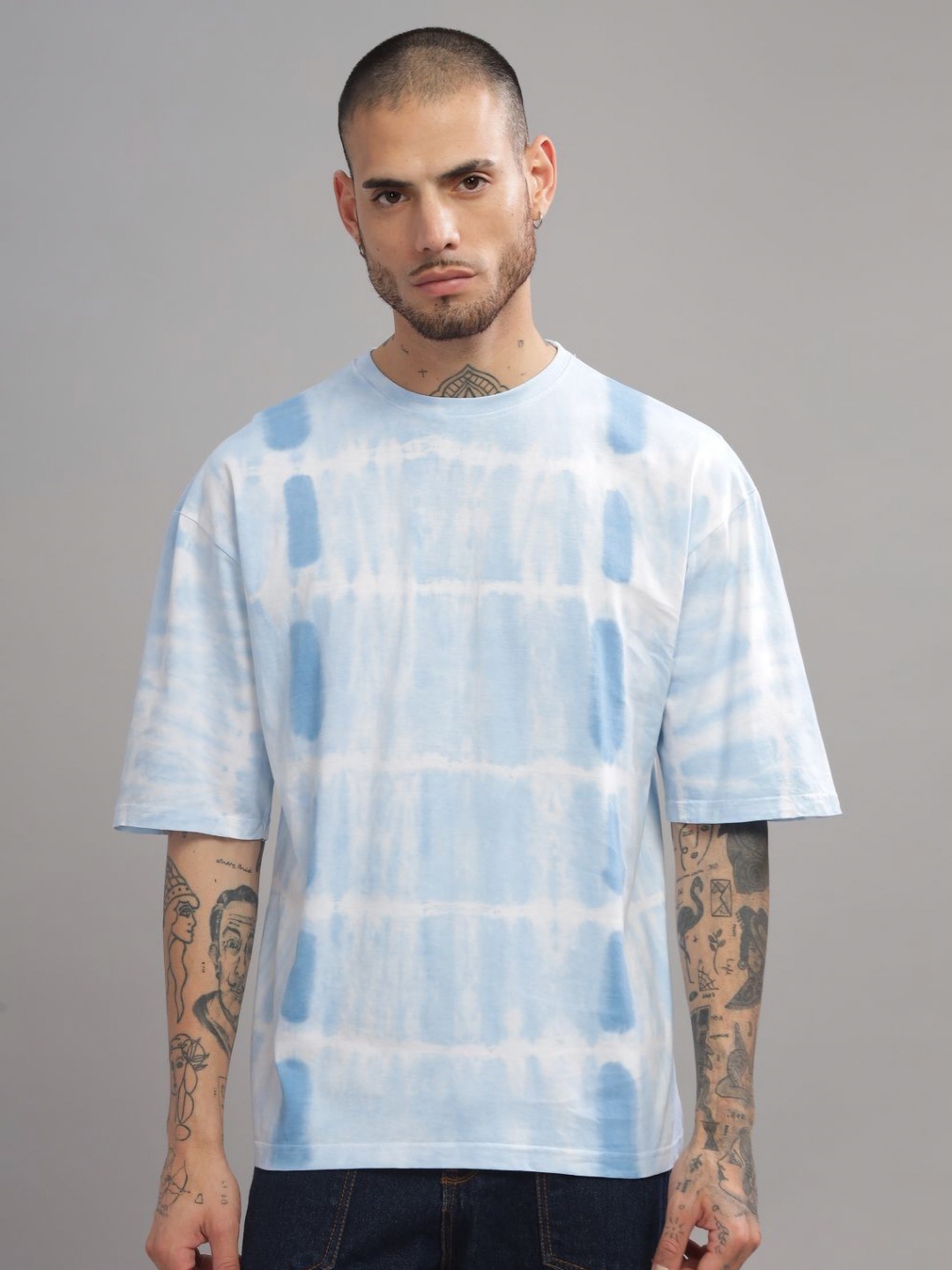 

LAUREN ADAMS Men Tie and Dye Dyed Pockets T-shirt, Blue