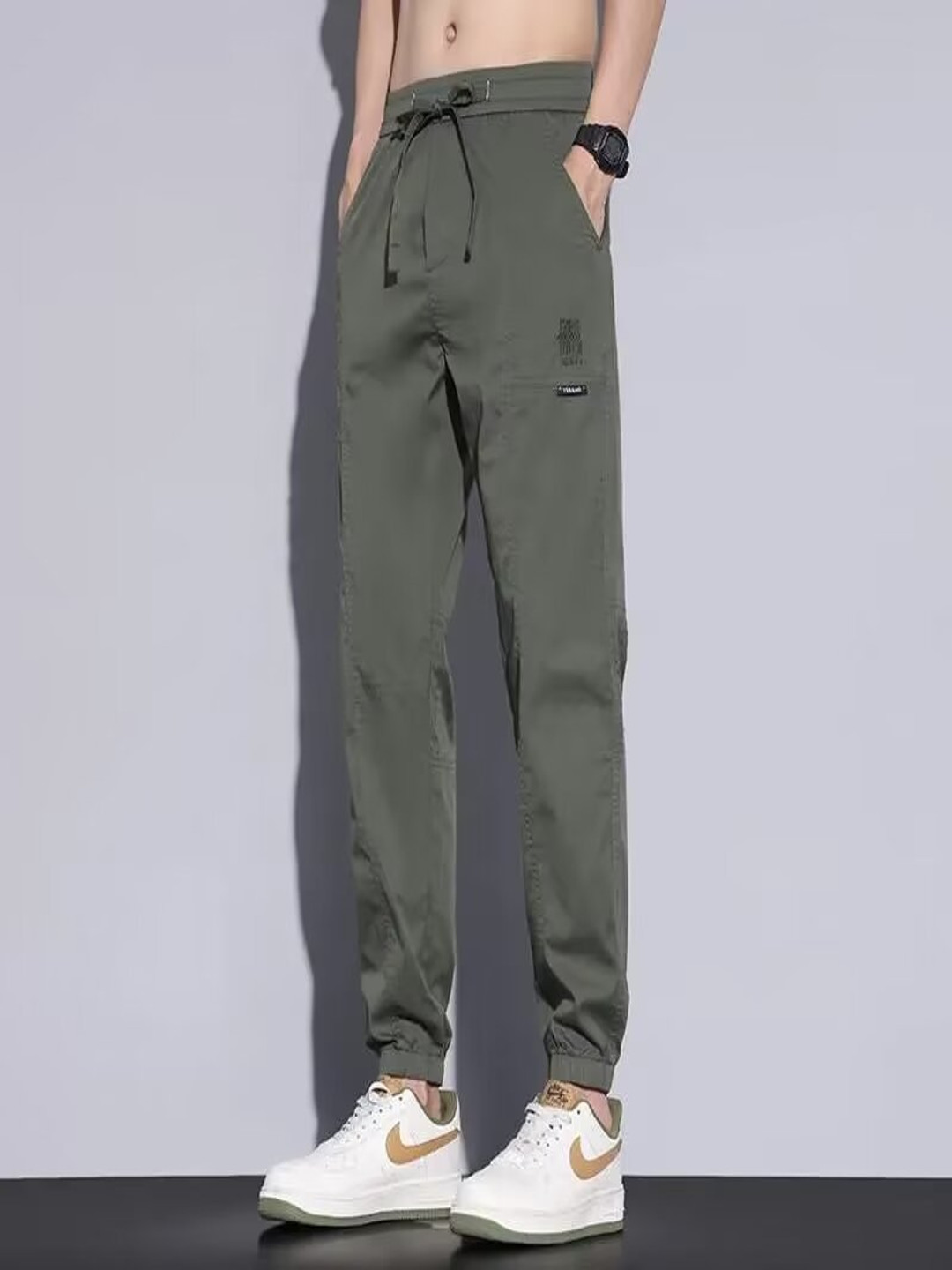 

StyleCast Men Slim Fit Joggers Trousers, Green