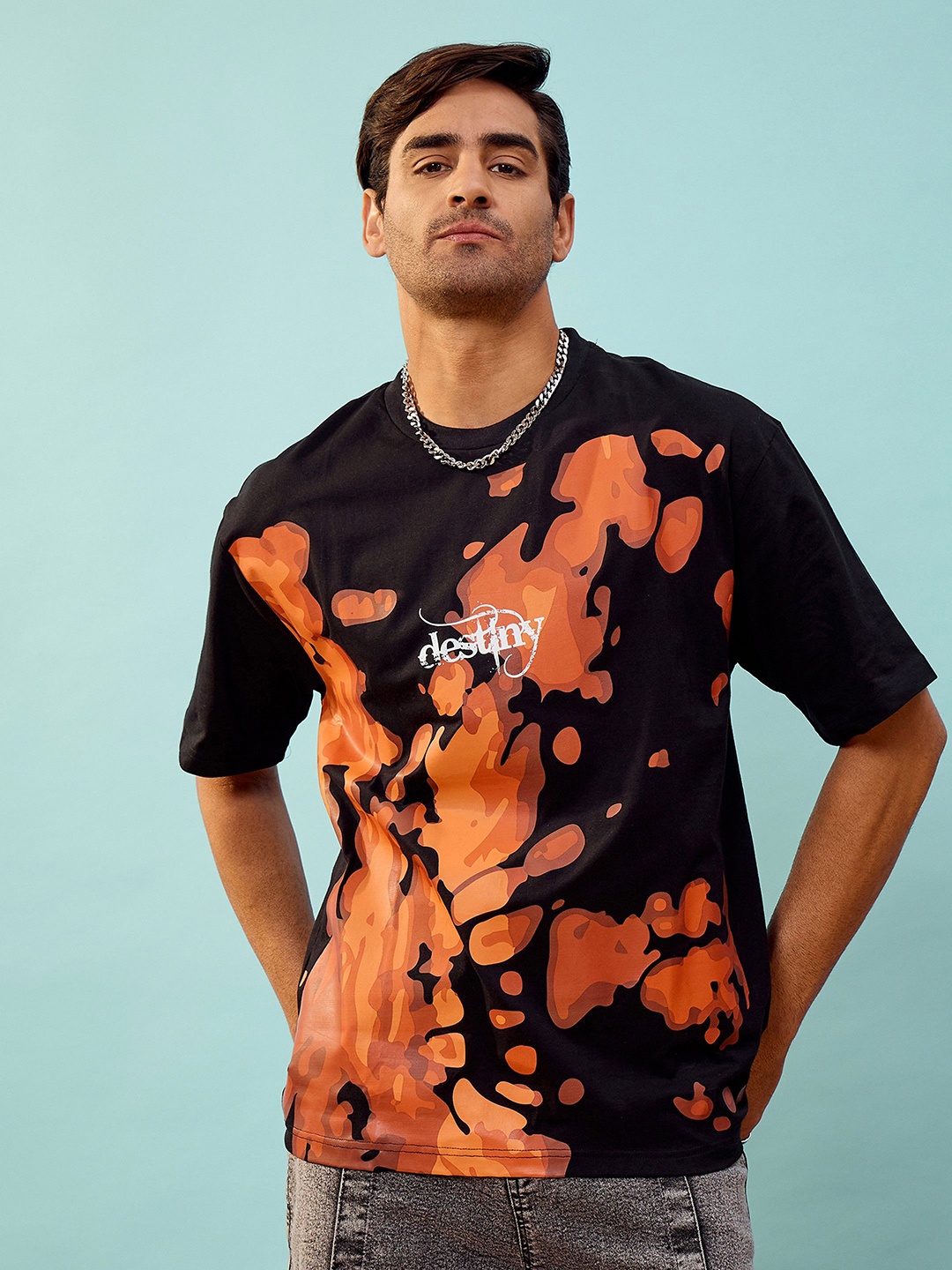 

MASCLN SASSAFRAS Unisex Printed T-shirt, Black