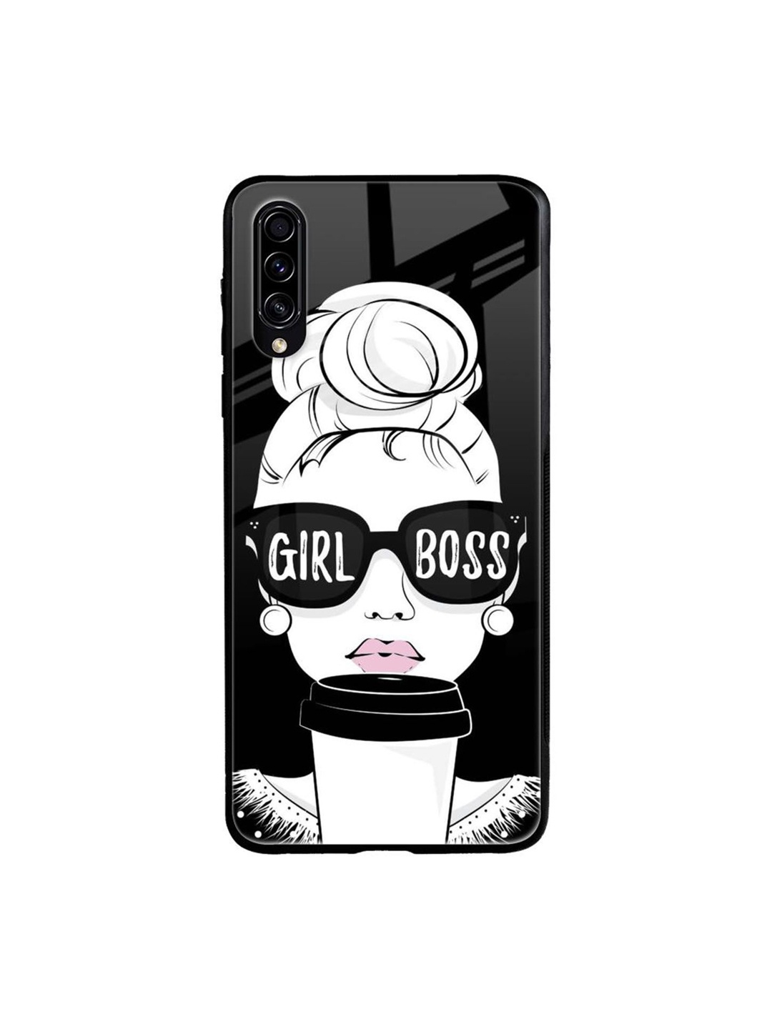 

QRIOH Quirky Printed Samsung Galaxy A70S Back Case Mobile Accessories, Black