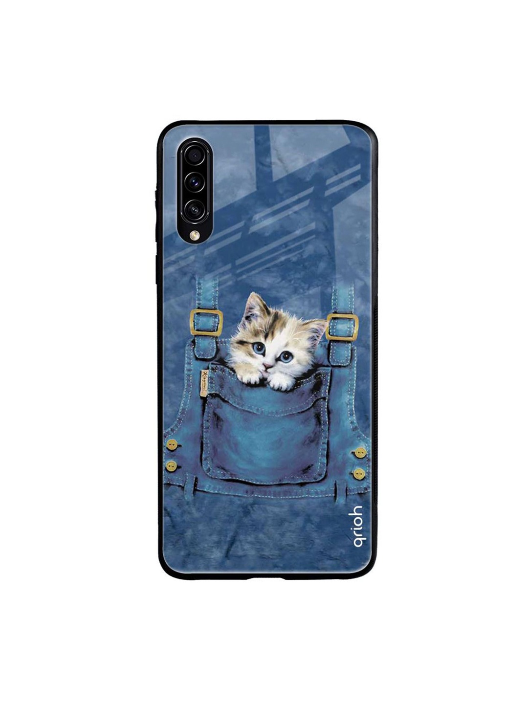 

QRIOH Quirky Printed Samsung Galaxy A70S Back Case Mobile Accessories, Blue