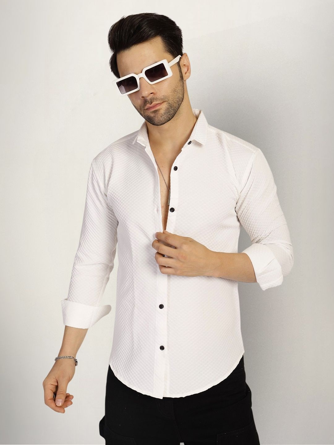 

SZN Men Original Opaque Casual Shirt, White