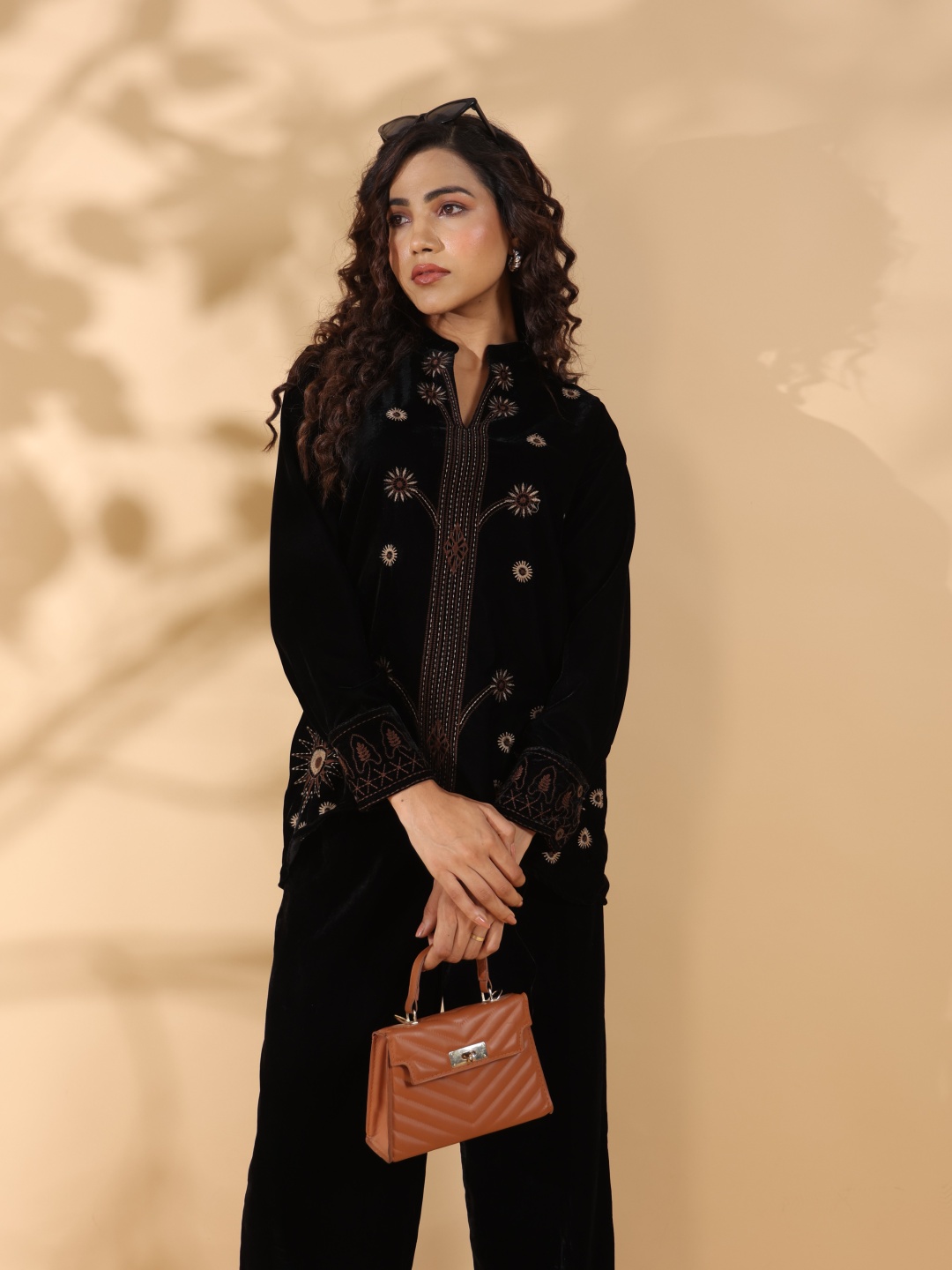 

STIL O STITCH Embroidered Tunic With Trousers Co-Ords, Black