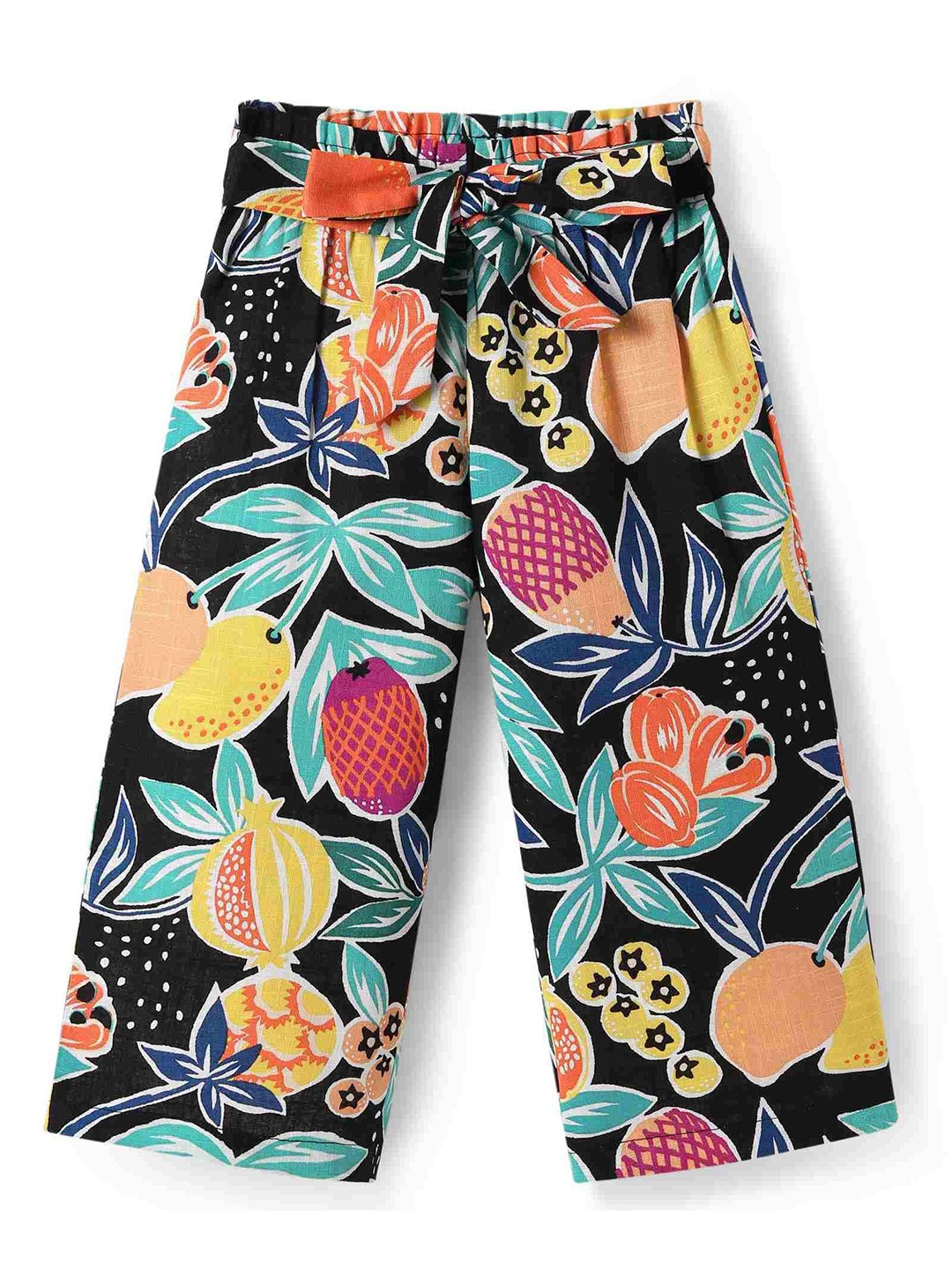 

CrayonFlakes Girls Printed Palazzos, Black