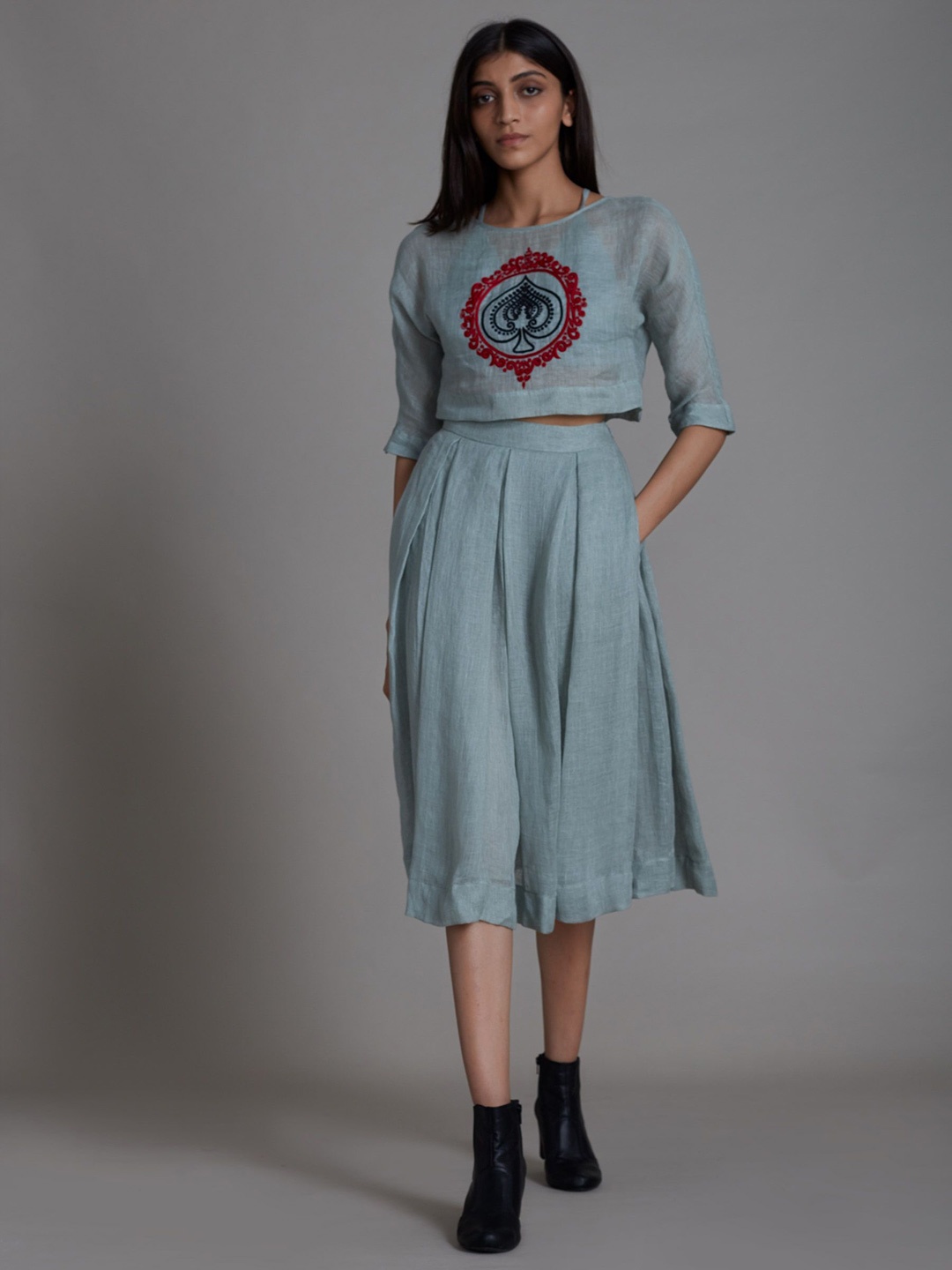 

MATI Printed Top with Skirt, Blue