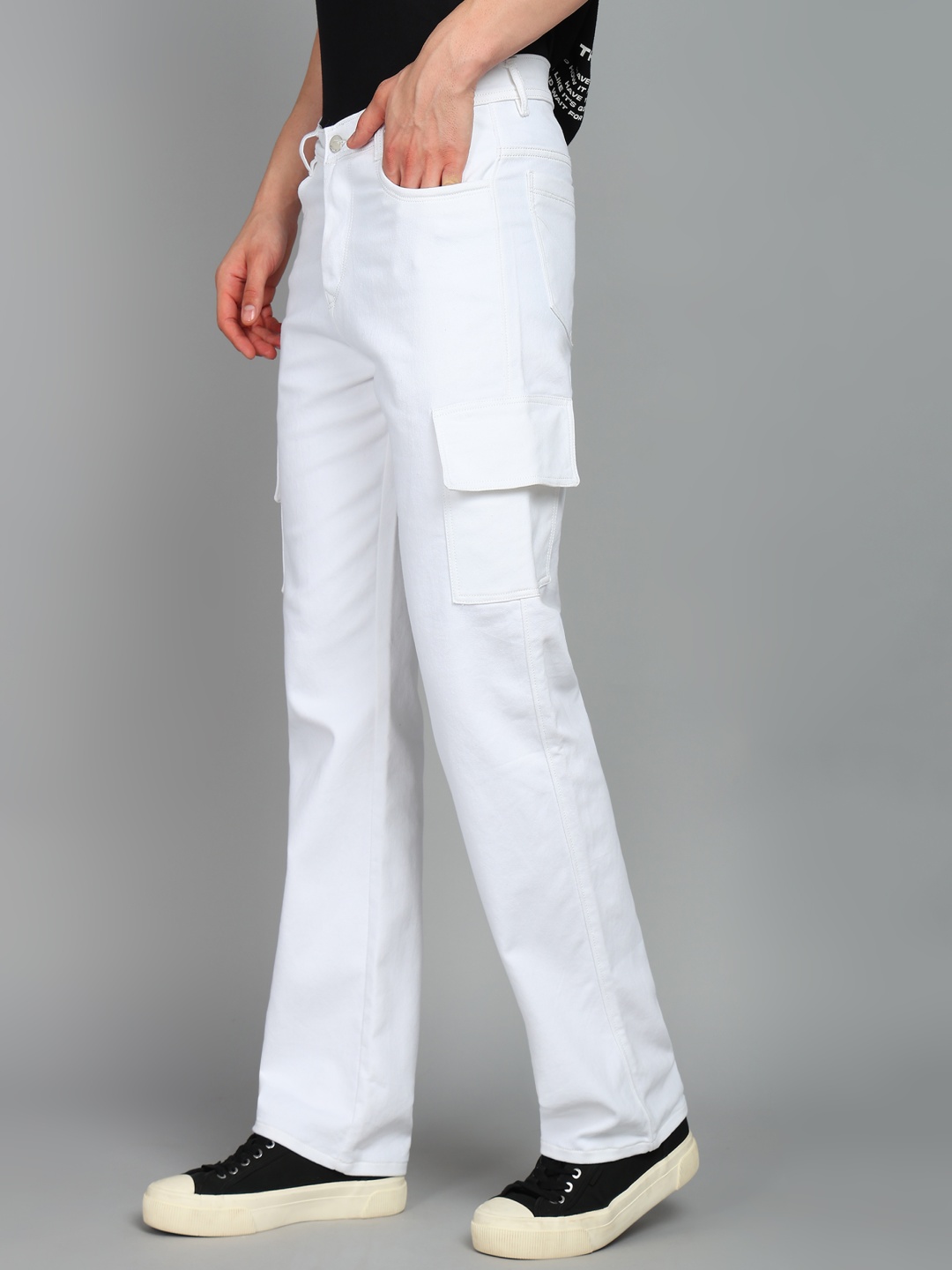

Moda Rapido Men Classic Slash Knee Jeans, White