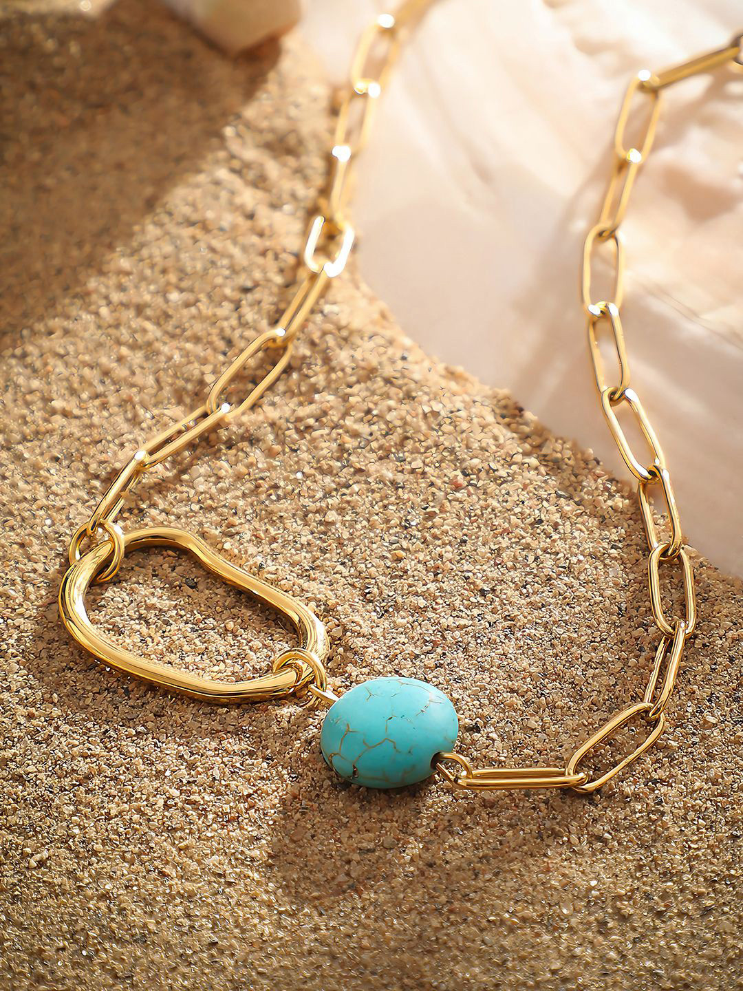 

French Accent Men Gold-Plated The Santorini Artificial Stones Studded Chain
