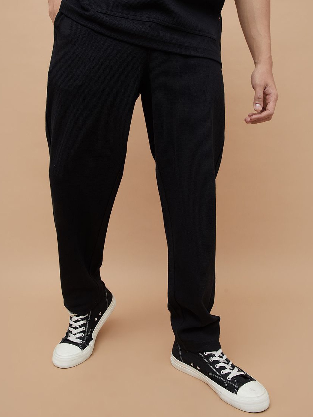 

SmileyWorld Men Cotton Track Pant, Black