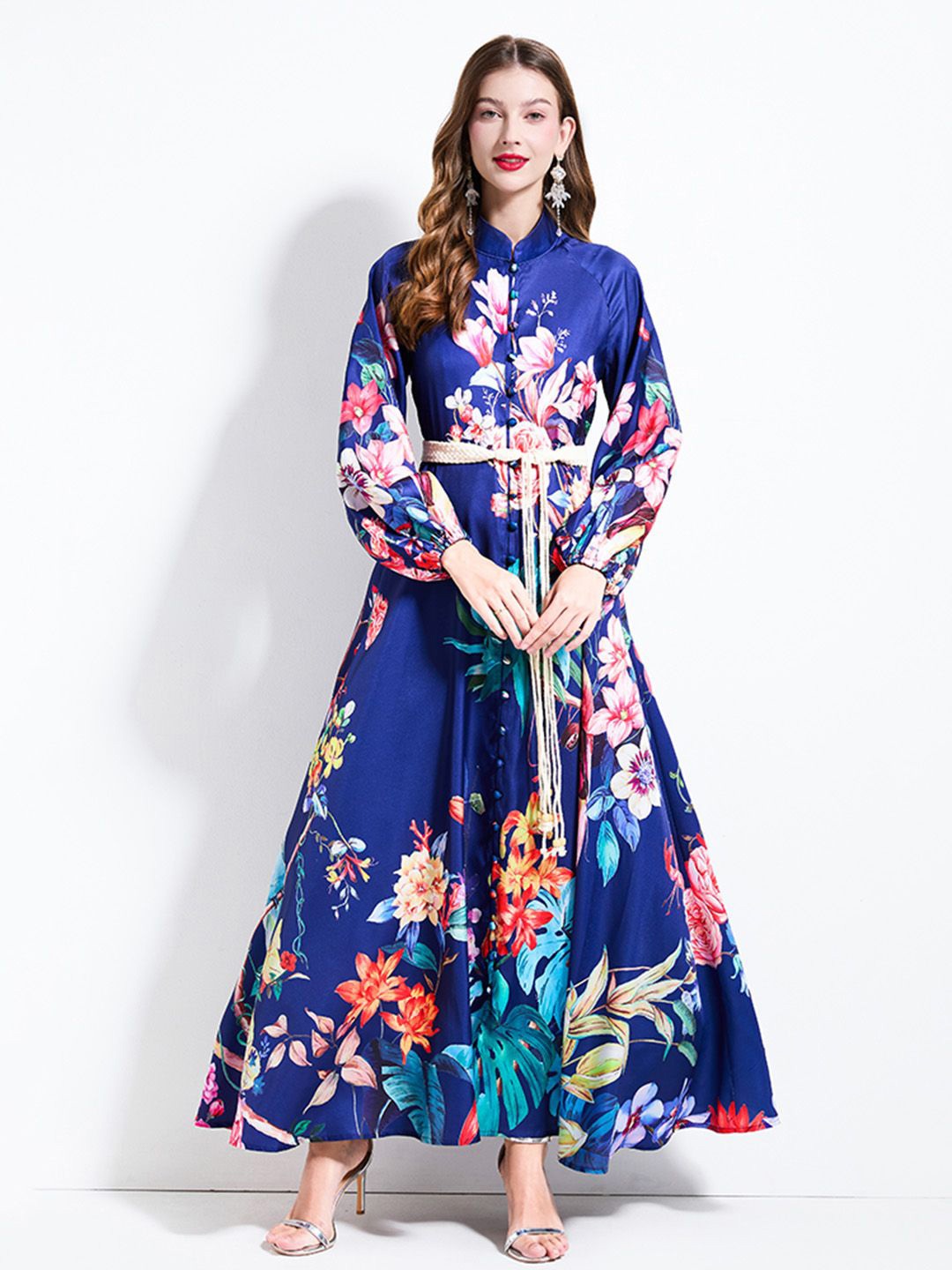 

JC Collection Floral Print Maxi Dress, Blue