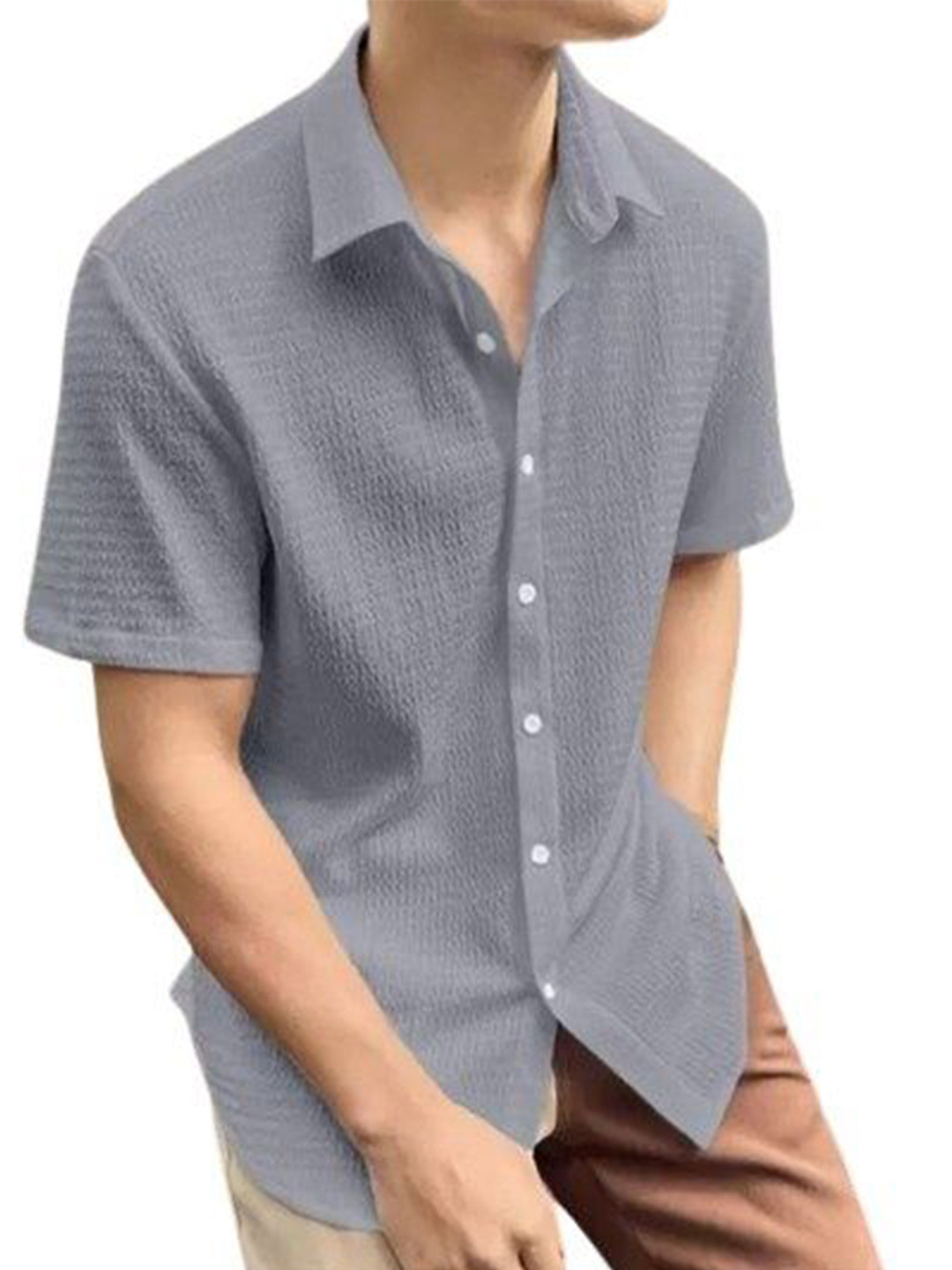 

ISUEL FAB Men Micro Checks Opaque Printed Casual Shirt, Grey