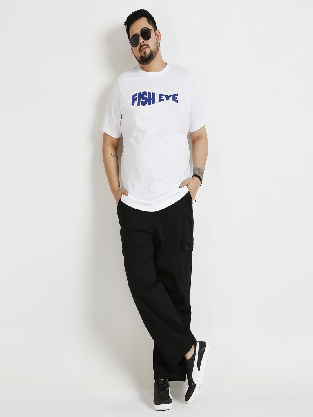

Sizeupp Men Smart Cargos Trousers, Black
