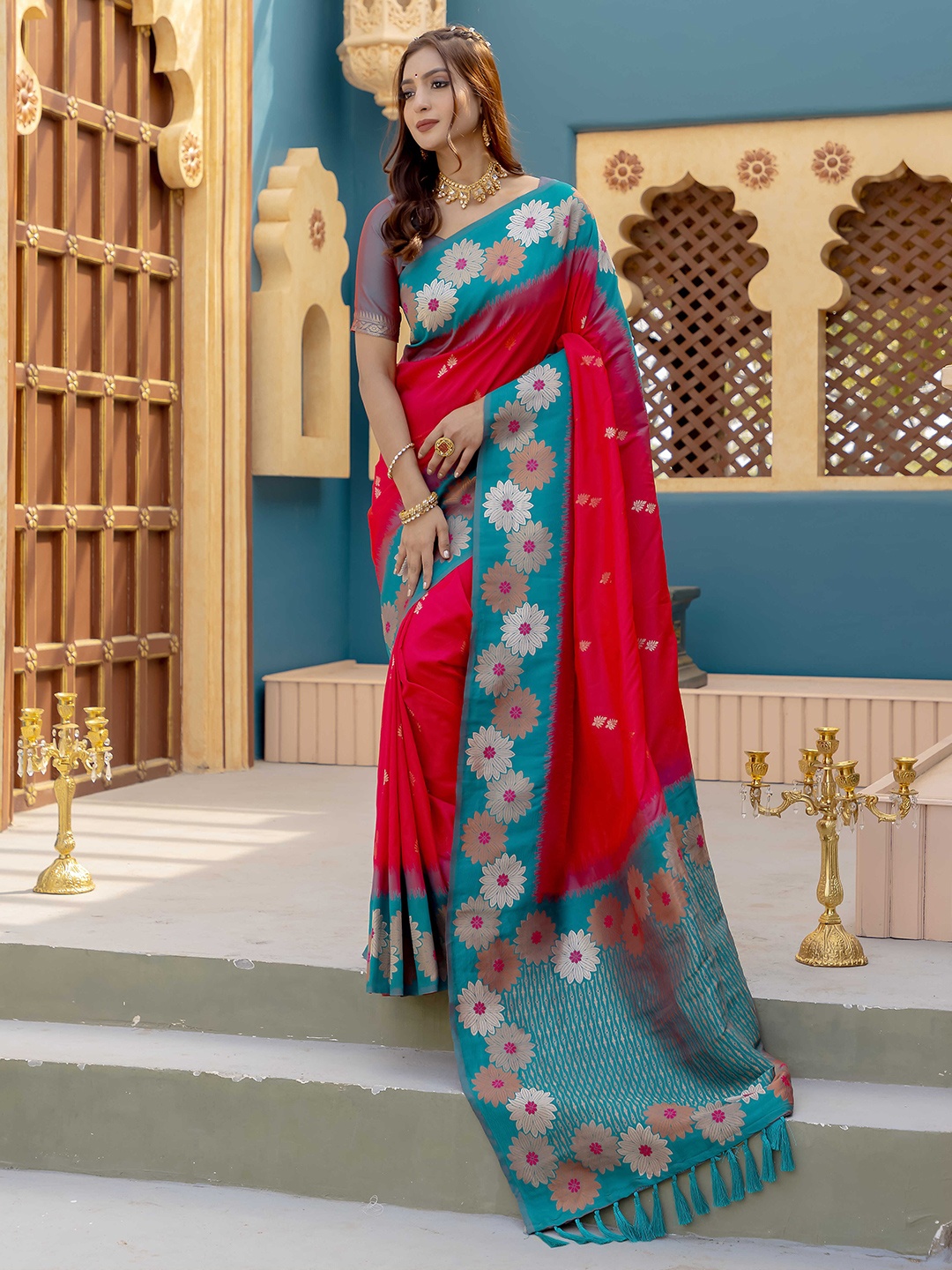 

DEVATITHI Red Silk Saree