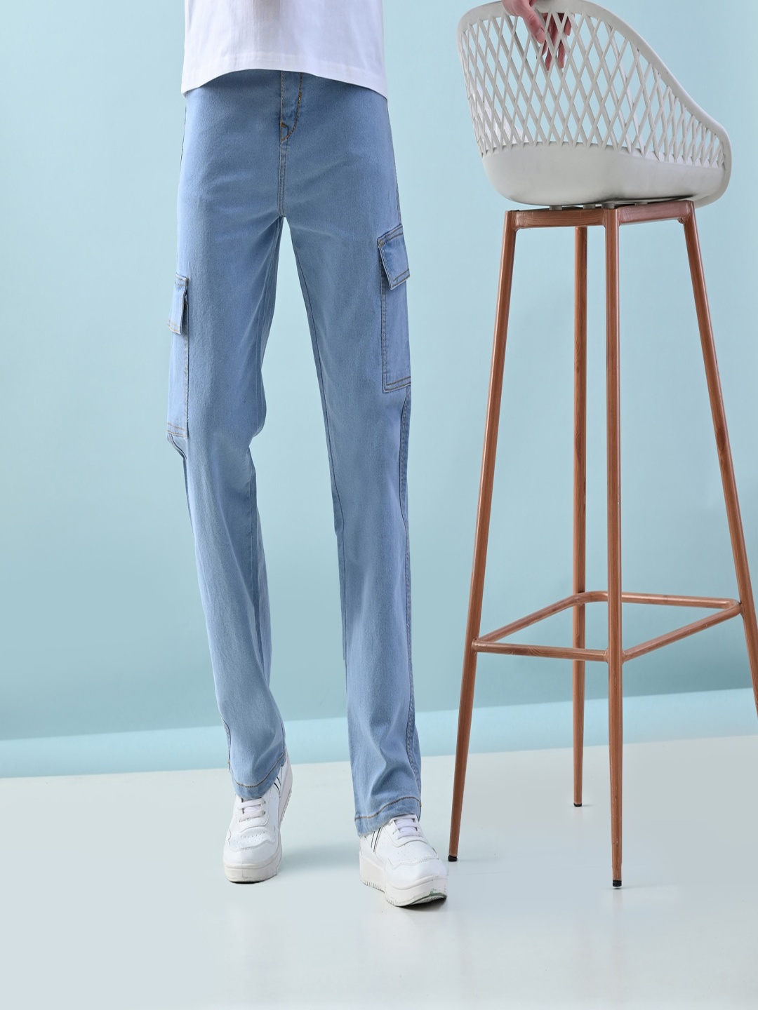 

Moda Rapido Men Classic Low Distress Jeans, Blue