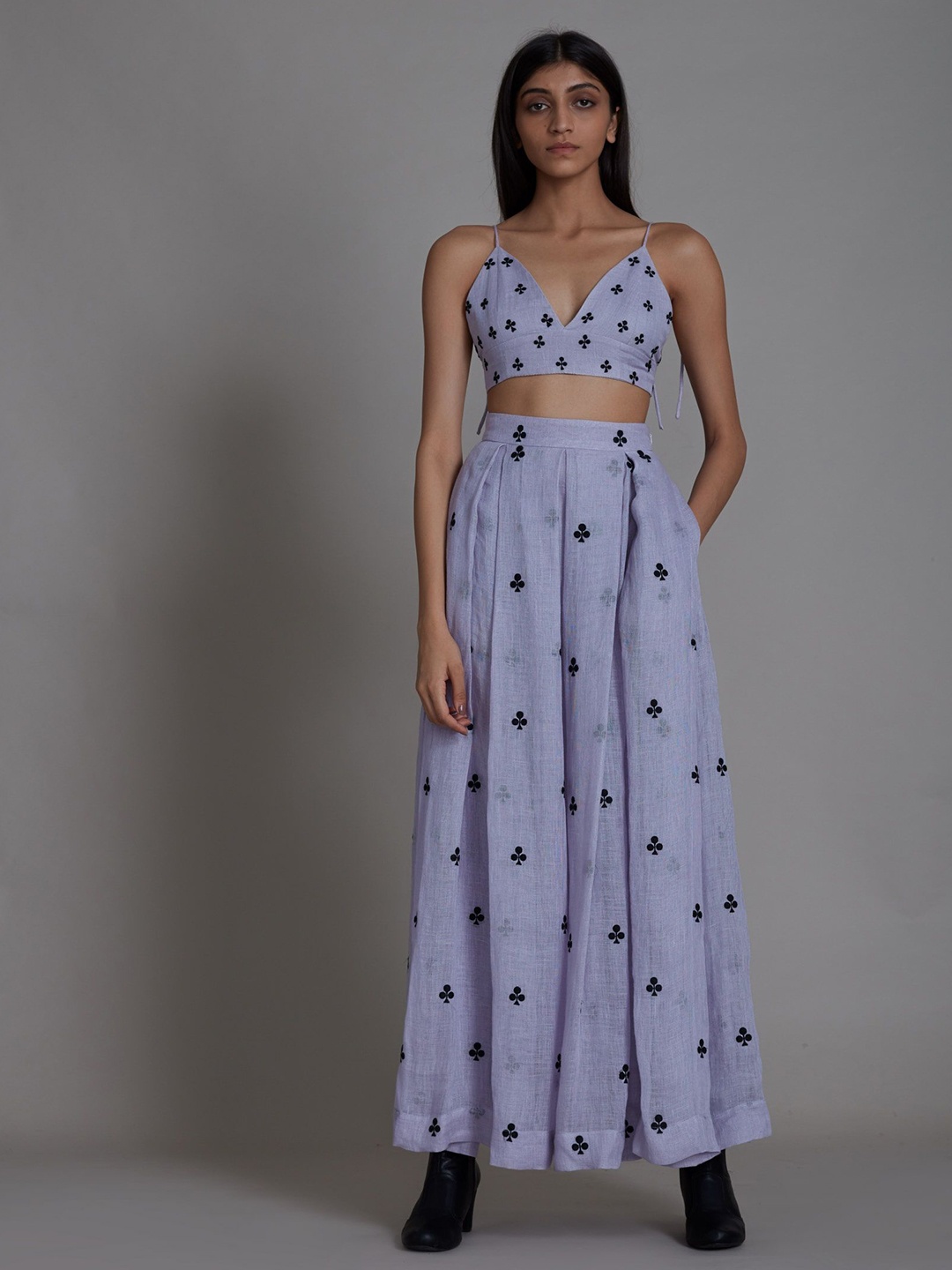 

MATI Printed Ready to Wear Lehenga & Blouse With Dupatta, Lavender
