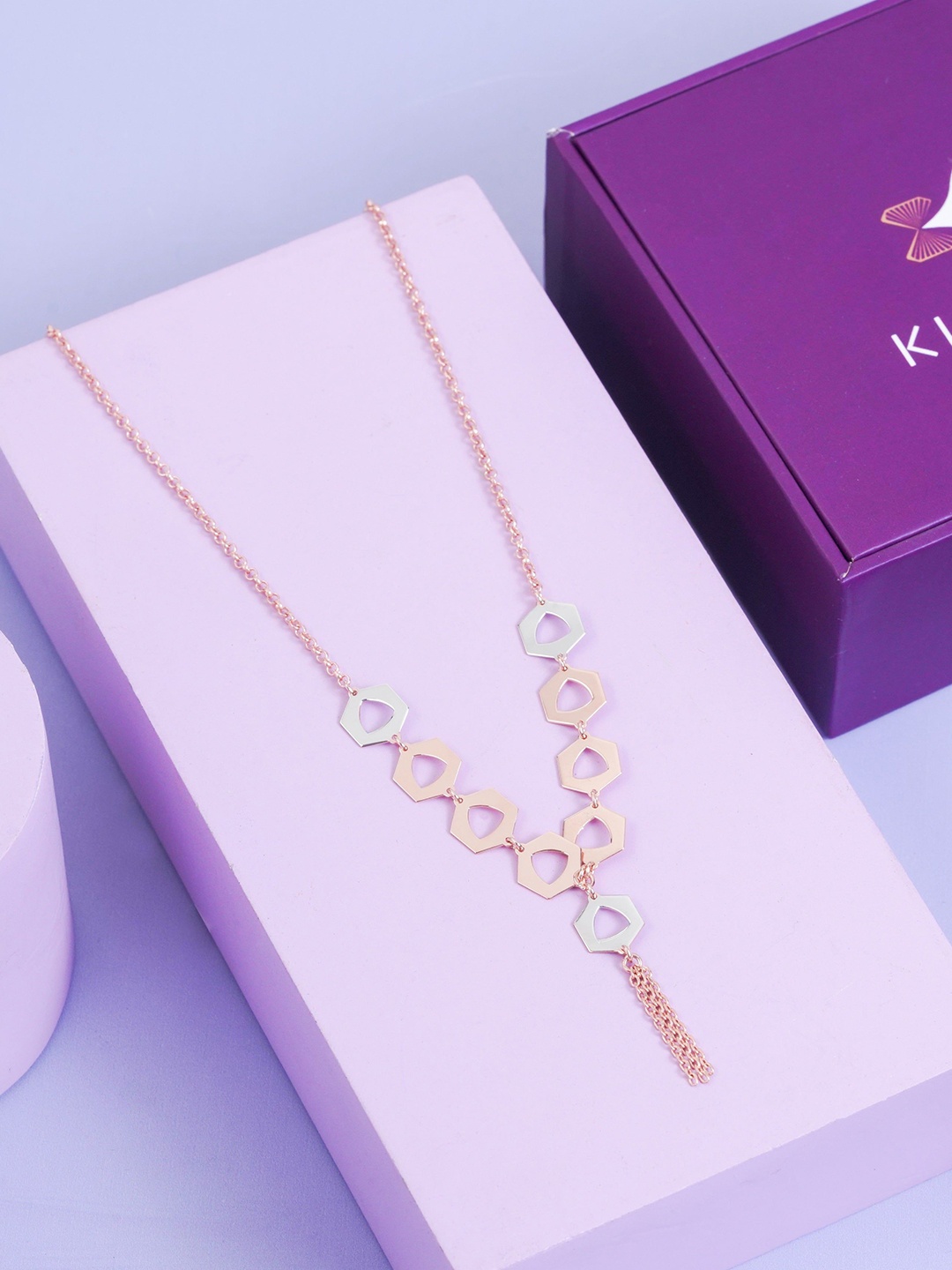 

KIORAH Sterling Silver Rose Gold-Plated Necklace