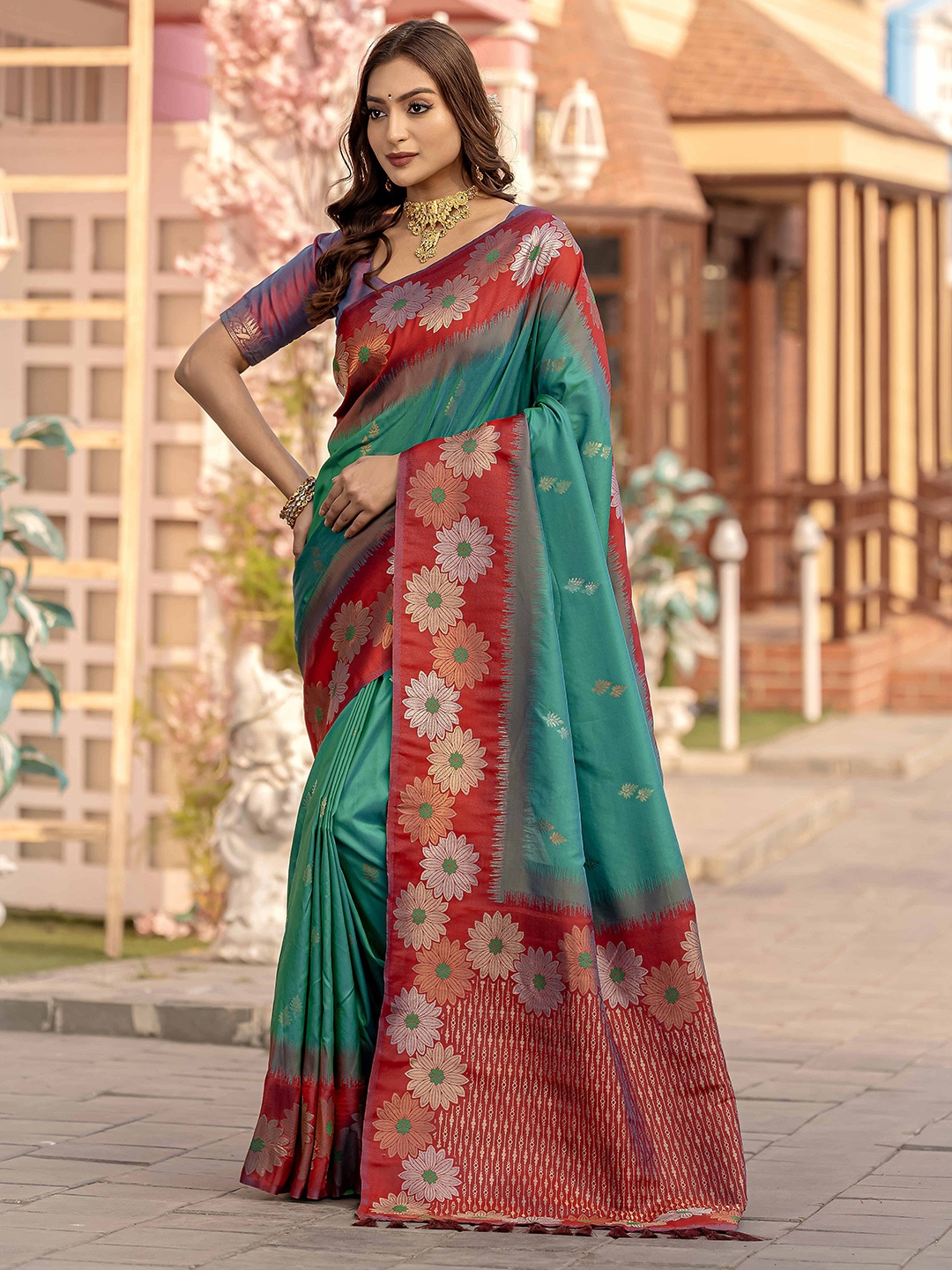 

DEVATITHI Rama Silk Saree, Green