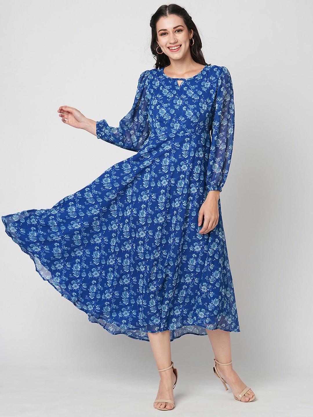 

Moda Rapido Floral Print Fit & Flare Midi Dress, Blue