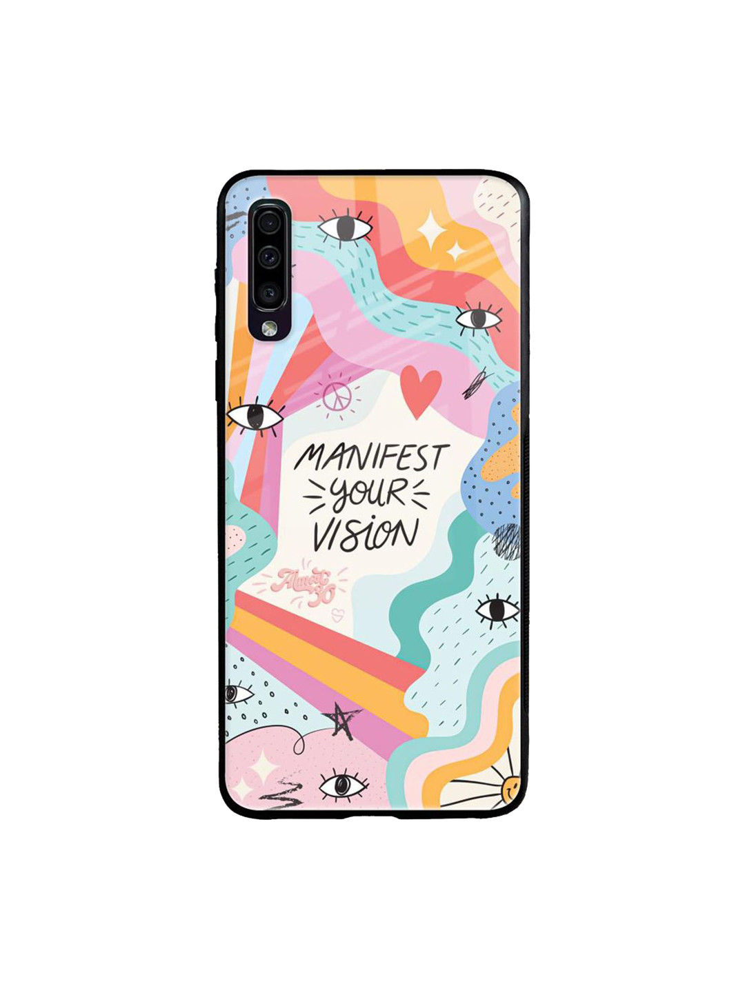 

QRIOH Abstract Printed Samsung Galaxy A70 Back Case Mobile Accessories, White