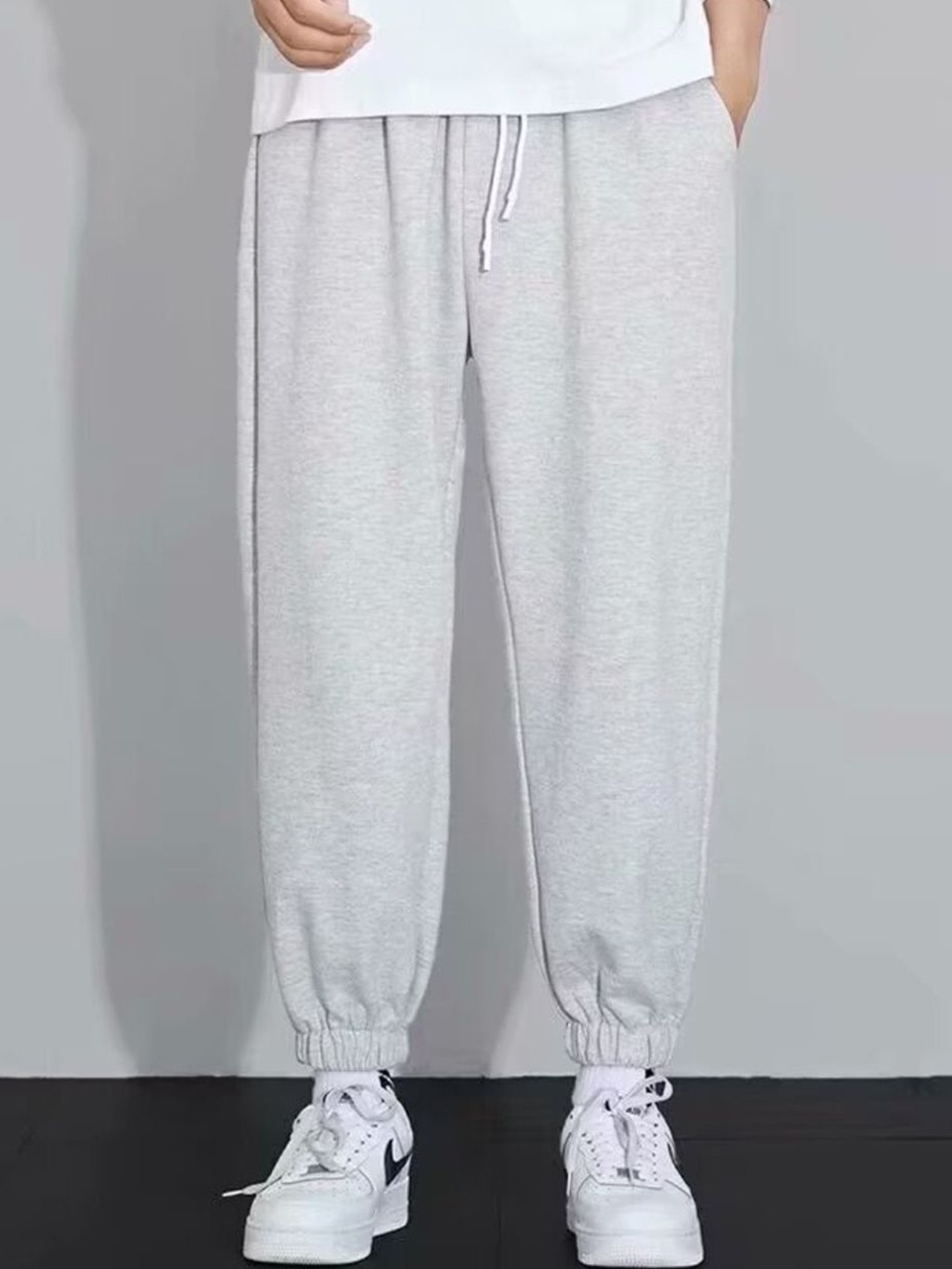 

HERE&NOW Men Side Pockets Joggers, Grey