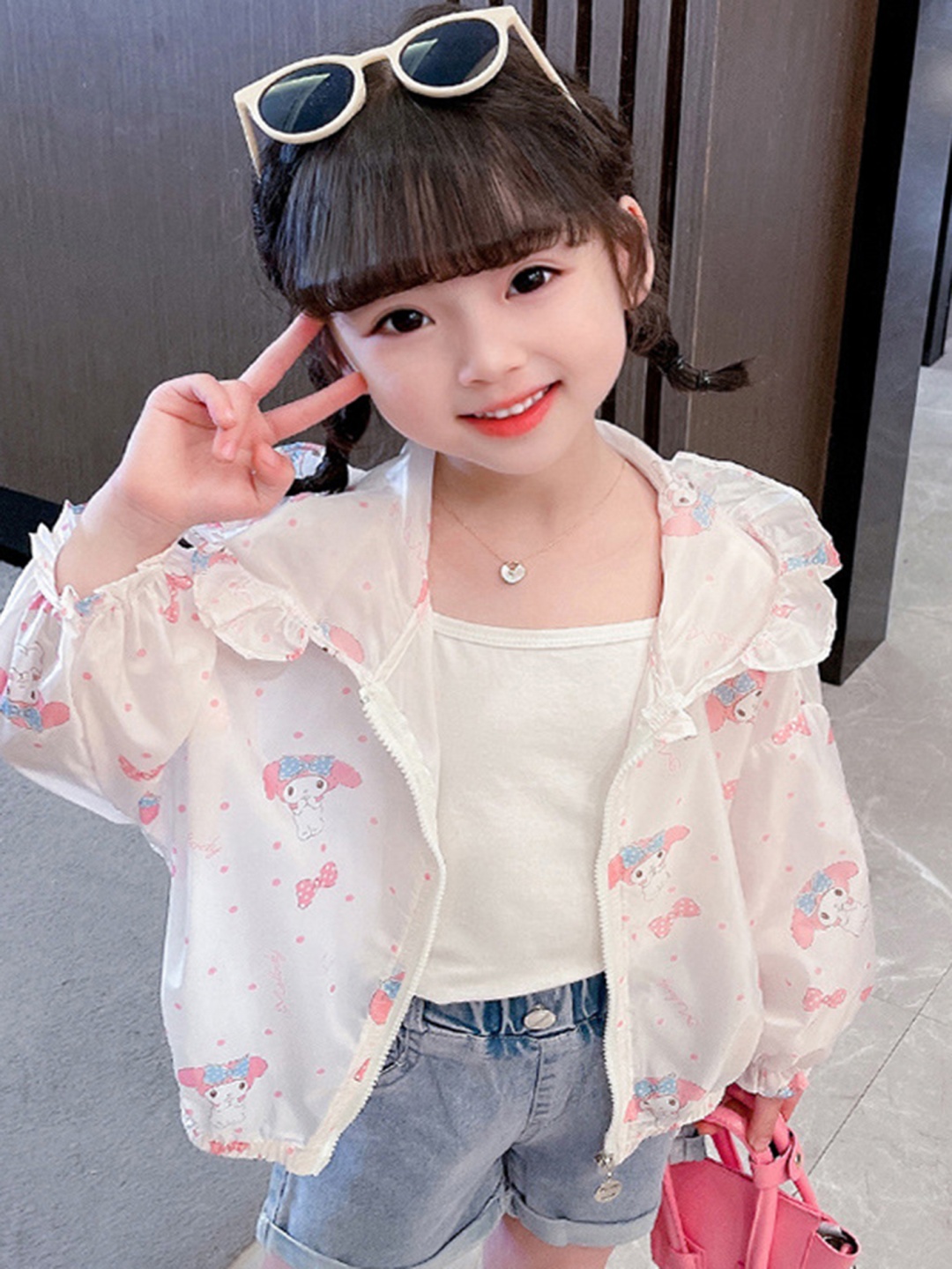 

LULU & SKY Girls without Crop Tailored Jacket, Off white