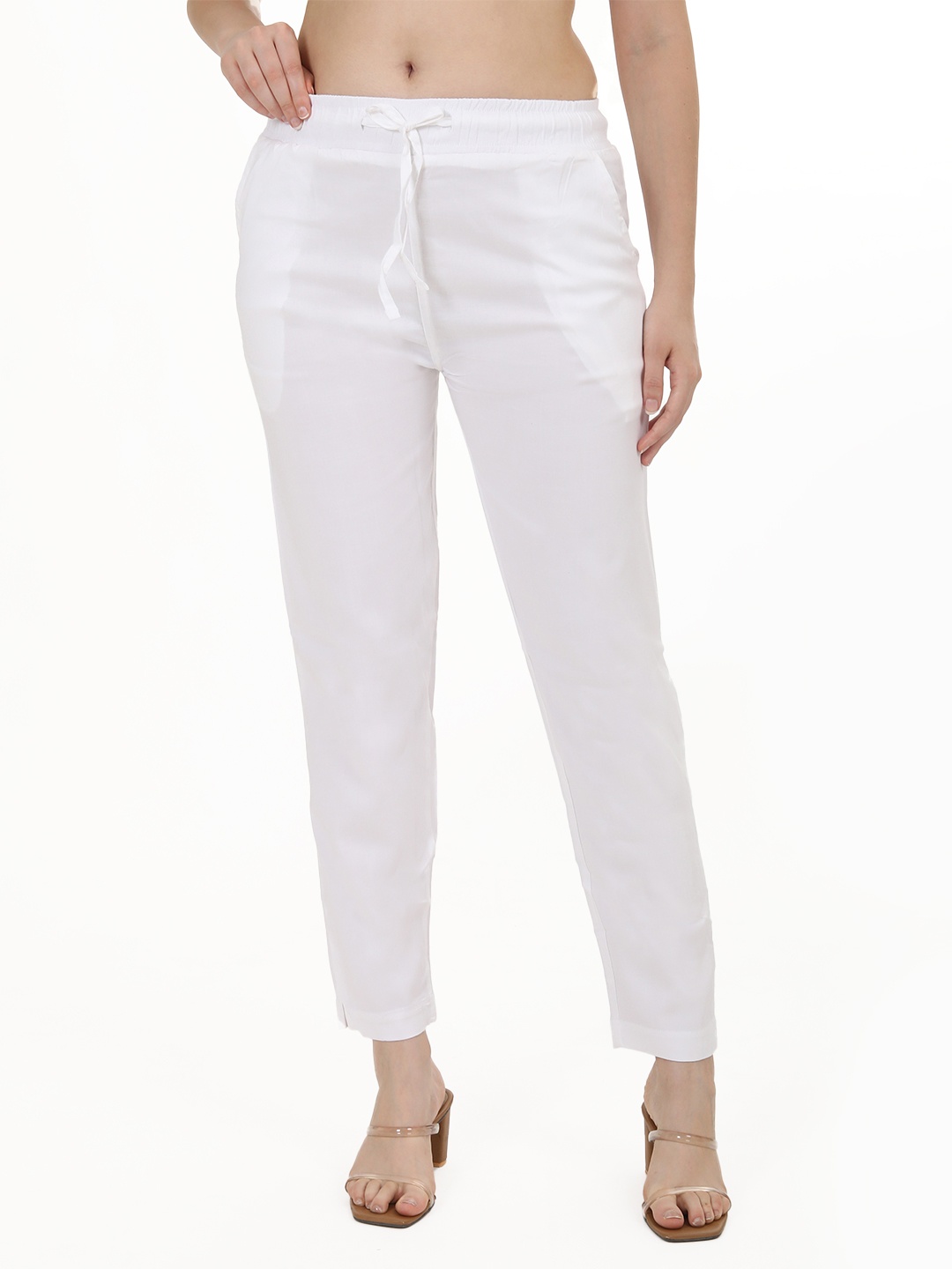 

Fly Birds Women Tailored Trousers, White