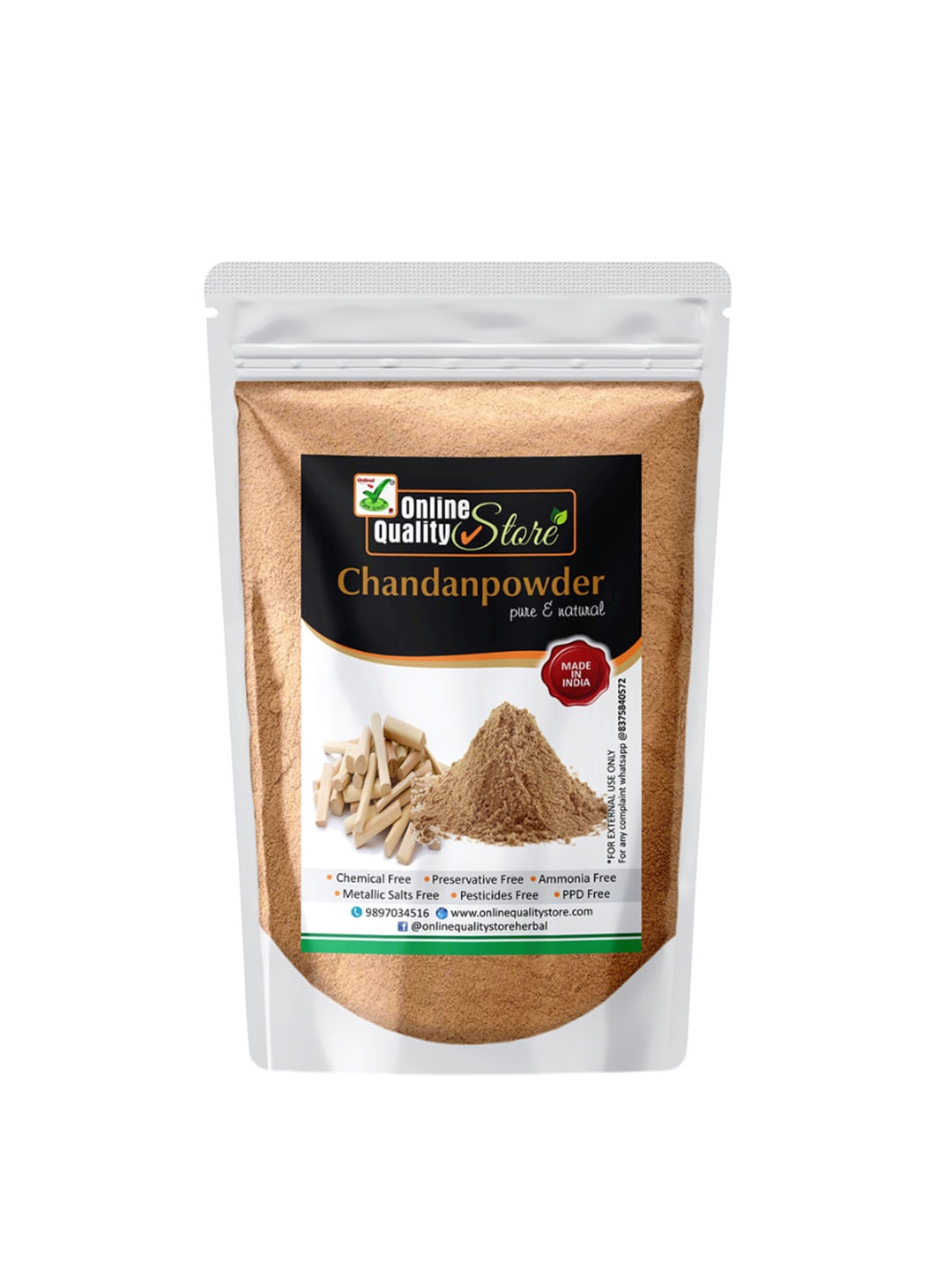 

Online Quality Store Pure And Natural Chandan Powder For Skin - 200 g, Brown