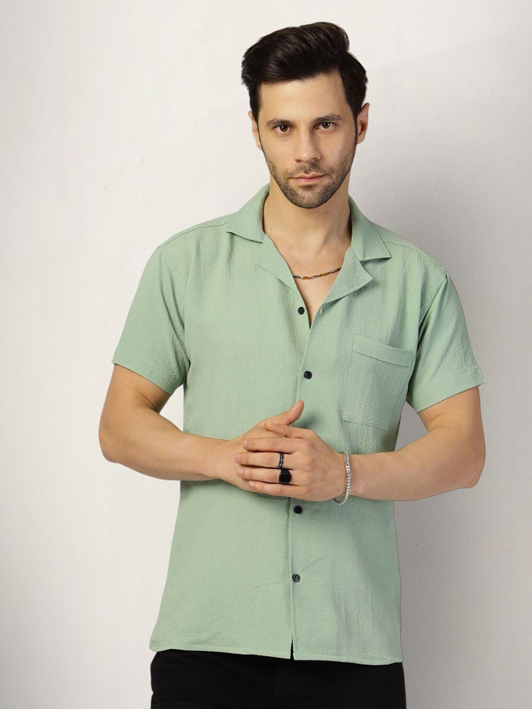 

SZN Men Original Opaque Casual Shirt, Green