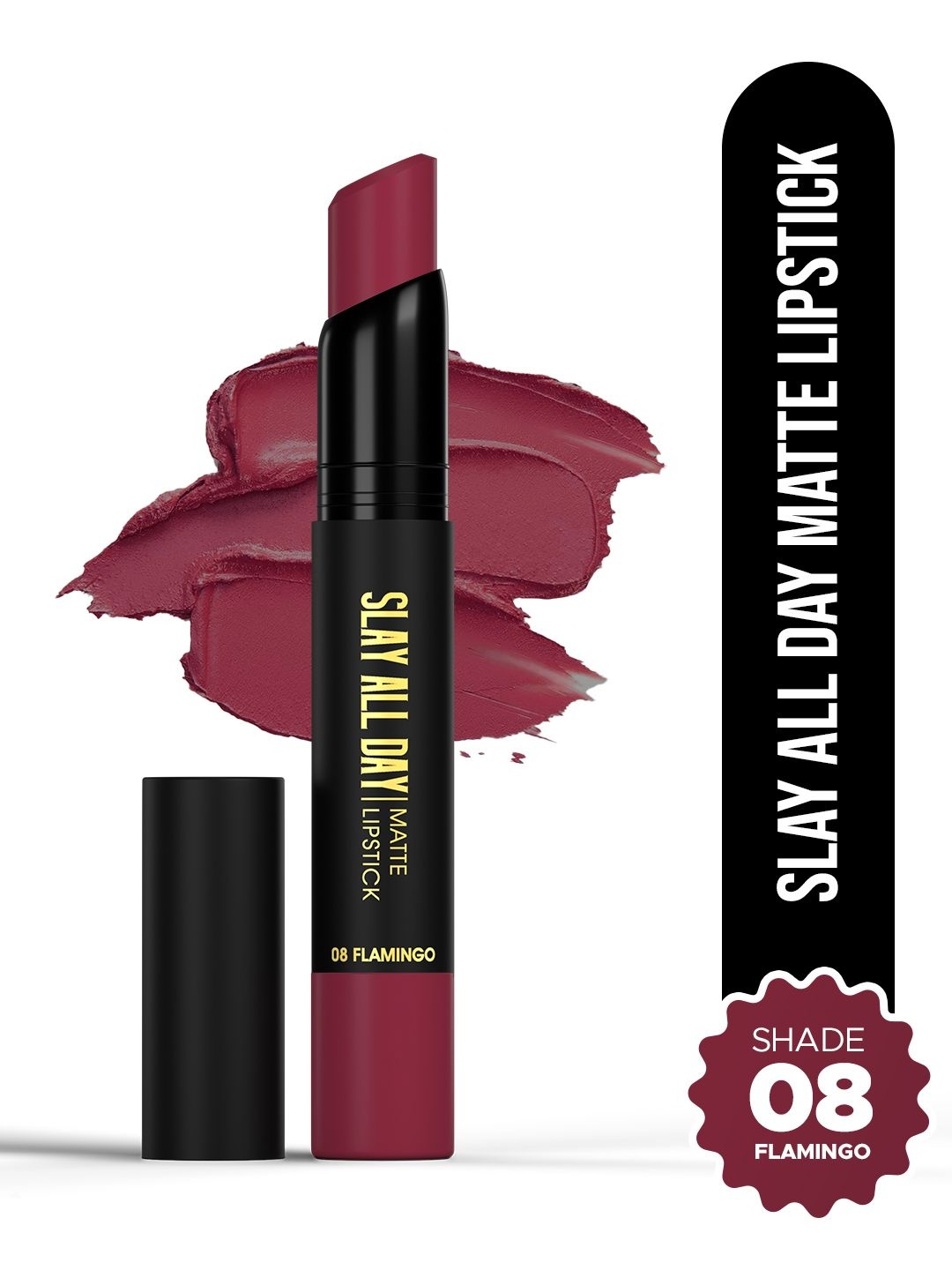 

Hilary Rhoda Slay All Day Creamy Matte Lipstick - 2.6 g - Flamingo 08, Maroon