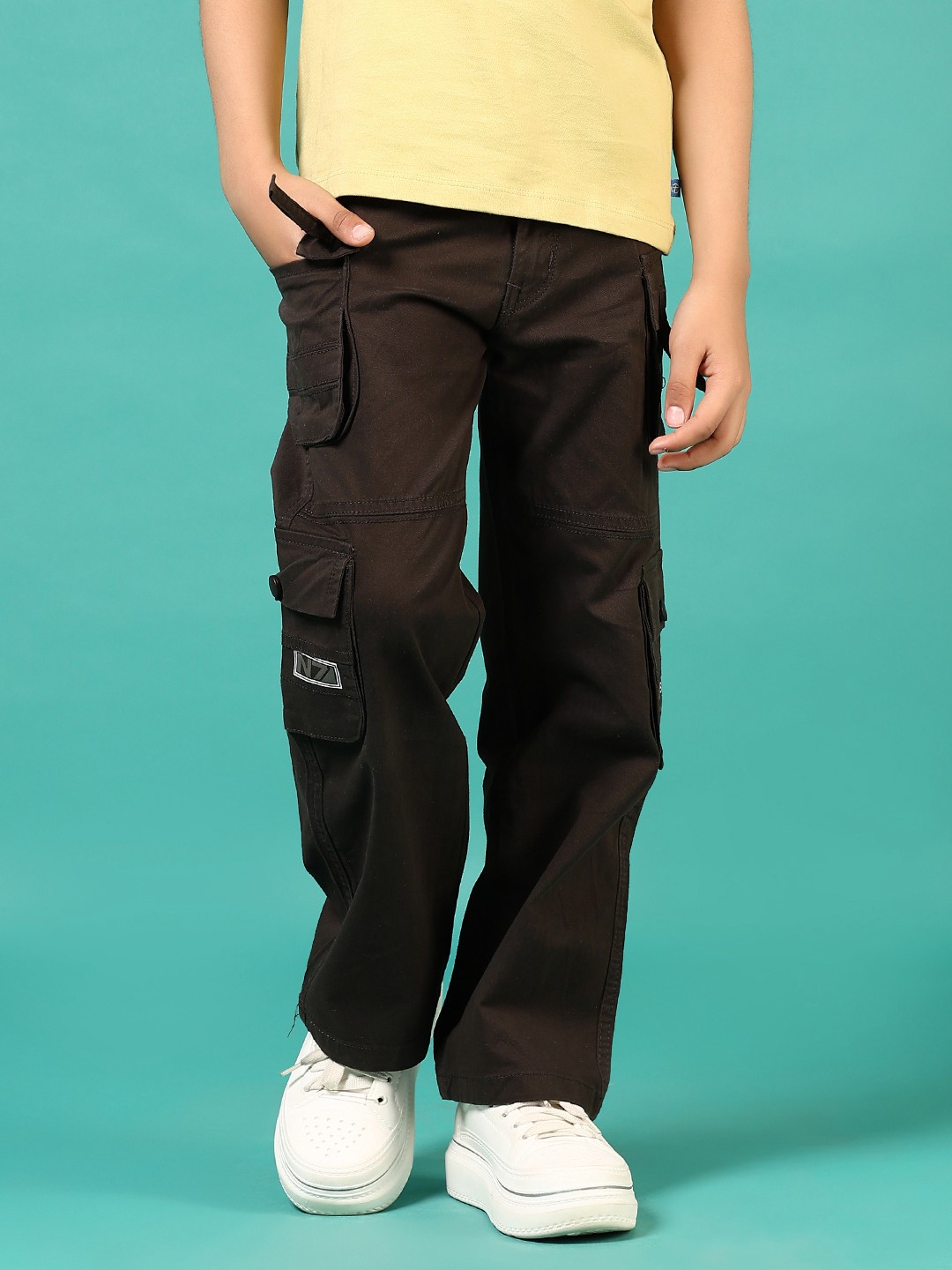 

V-Mart Boys Cargos Trousers, Brown
