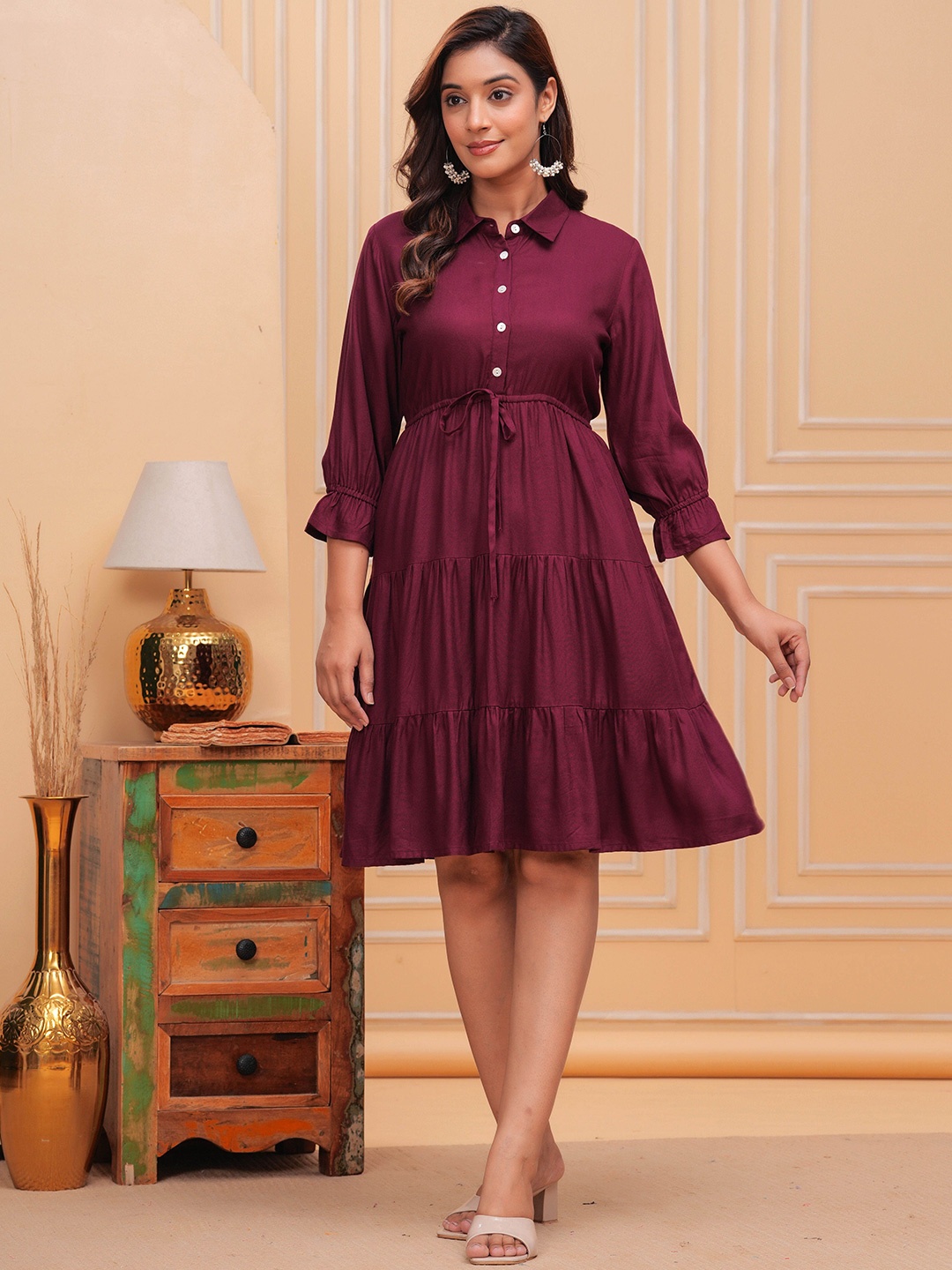 

all about you Empire Dress, Burgundy