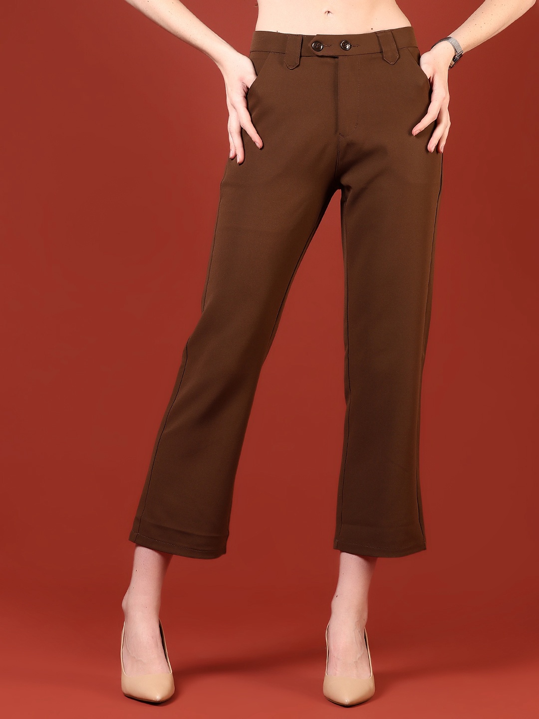 

V-Mart Women Trousers, Brown
