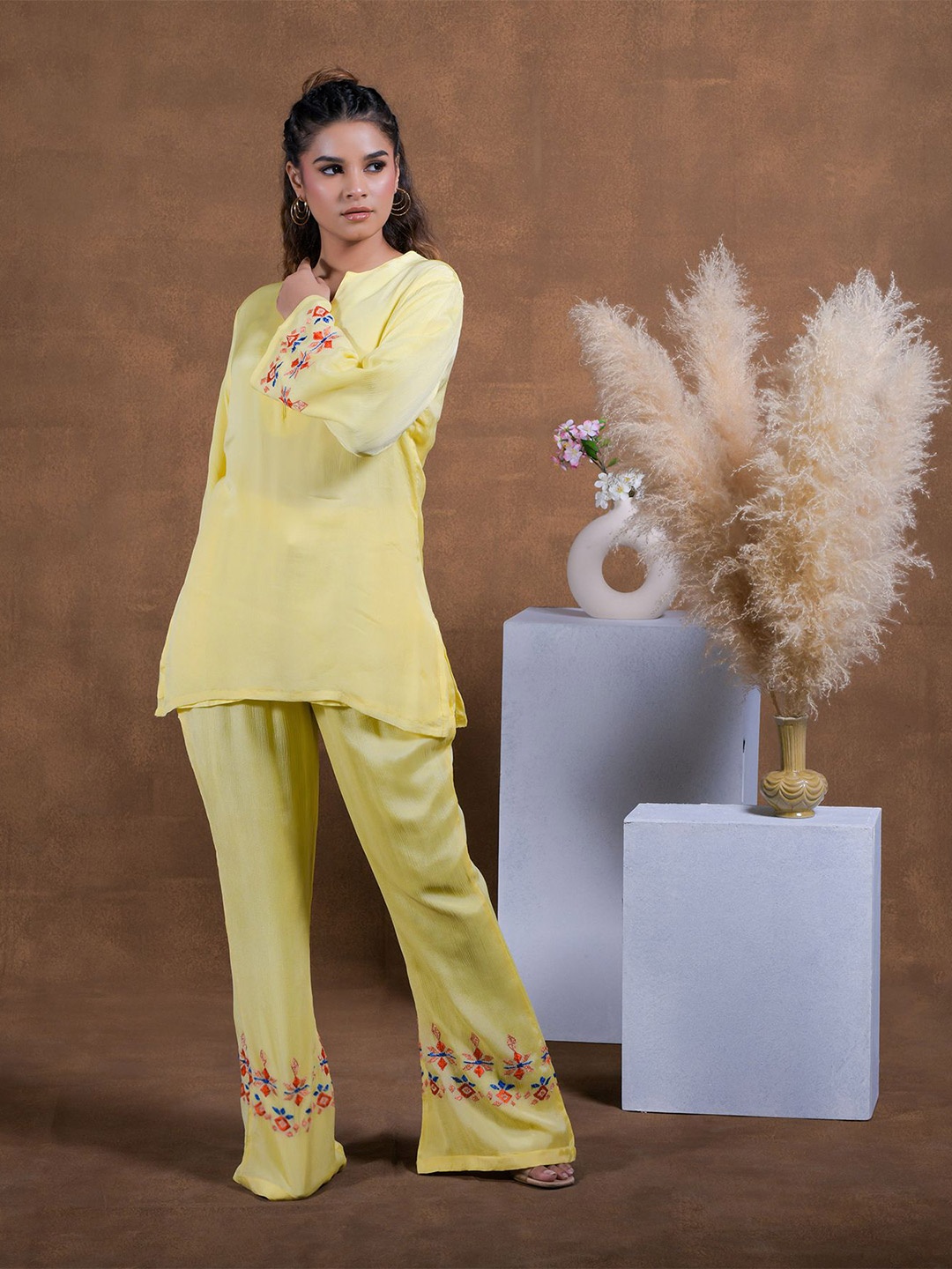 

Phulkari Forever Chiffon Top, Yellow