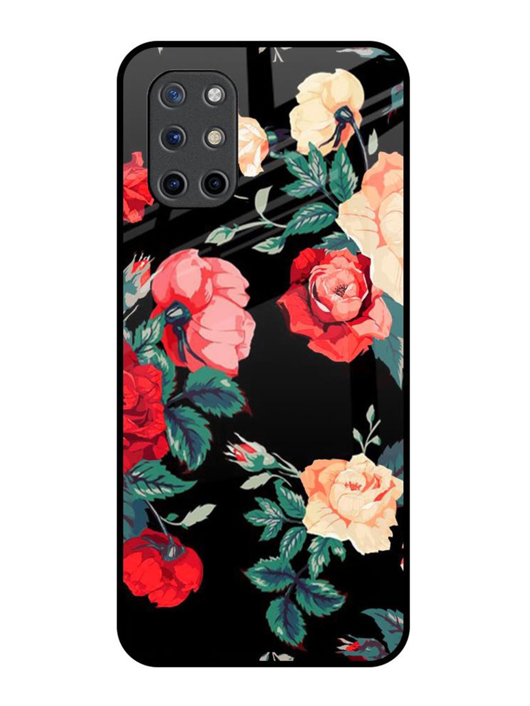 

QRIOH Floral Printed OnePlus 8T Back Case Mobile Accessories, Black